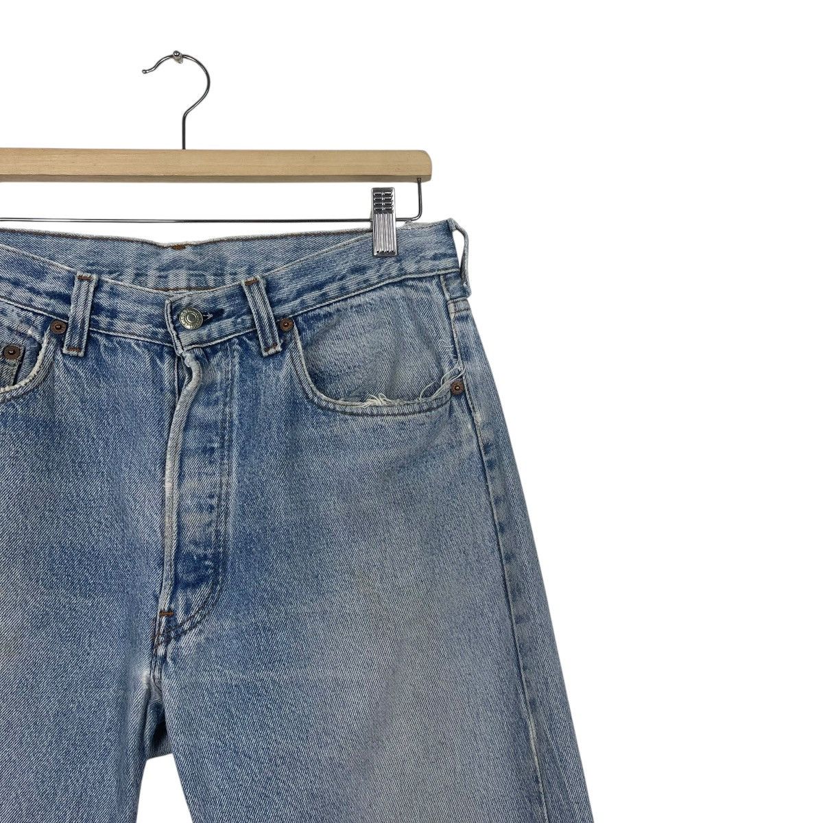 Japanese Brand Vintage 80s Levis 501 Big E Button Fly Distressed Jeans Size US 32 / EU 48 - 5 Thumbnail