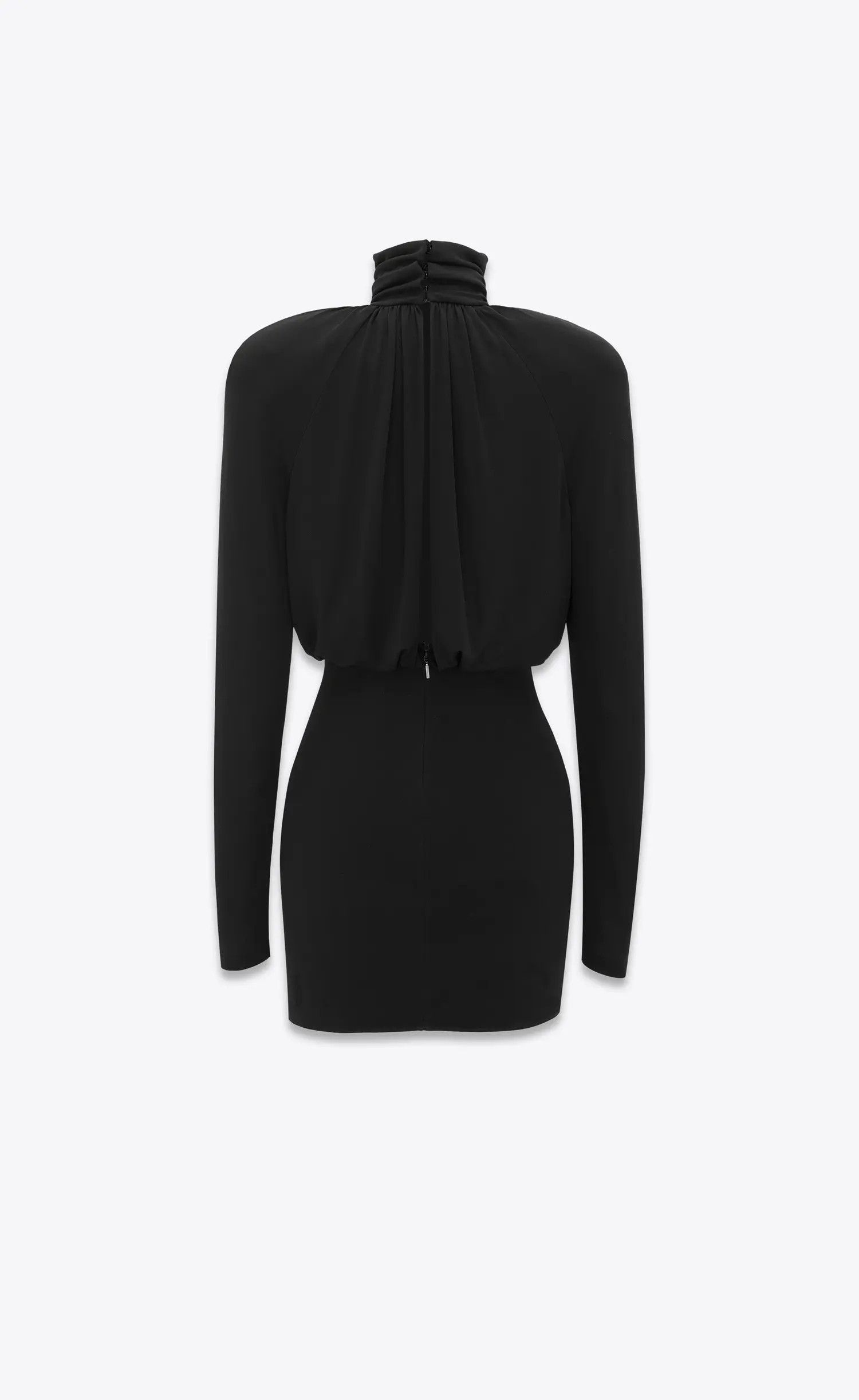 Saint Laurent Paris o1s1wg110225 748986 Dress in Crepe Jersey in Black Size XS / US 0-2 / IT 36-38 - 2 Thumbnail