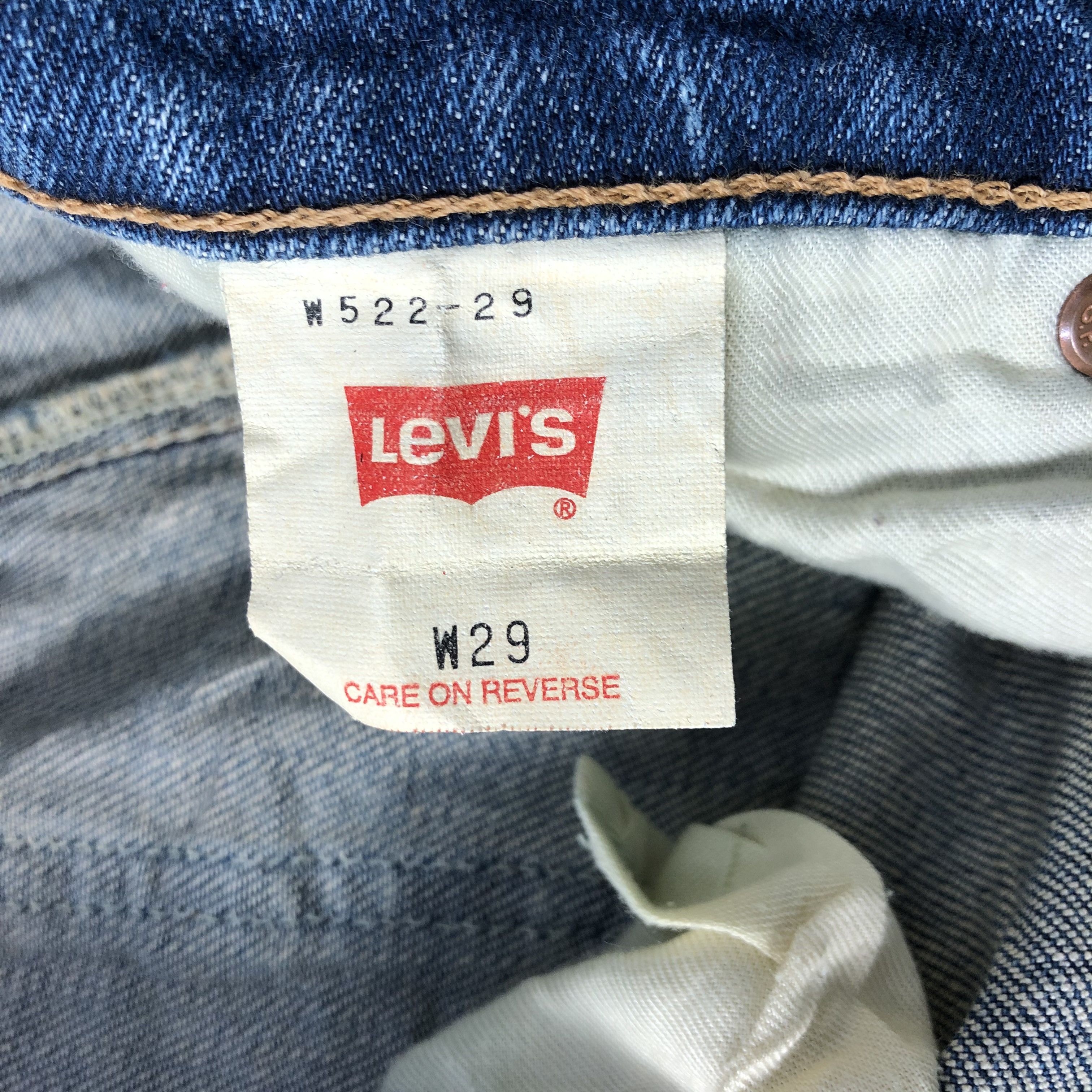 Levi's Vintage Blue Wash Levis 522 Jeans-J3897 Size US 27 - 11 Thumbnail