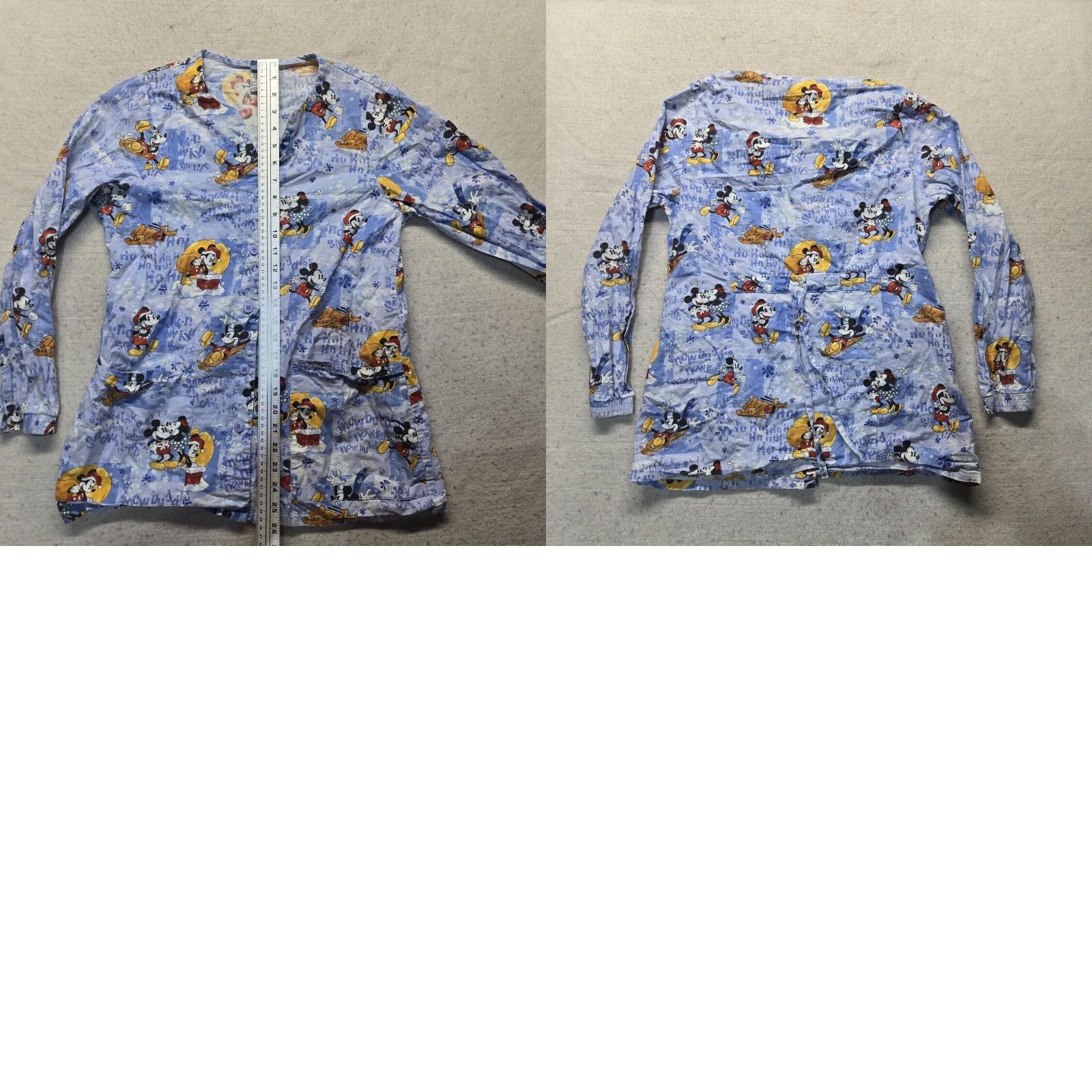 Disney VINTAGE Disney Mickey Mouse Button Up Shirt Adult XS Blue Nursing Scrub Top Nurse Vet Accessories Womens Size US XS / EU 42 / 0 - 8 Thumbnail