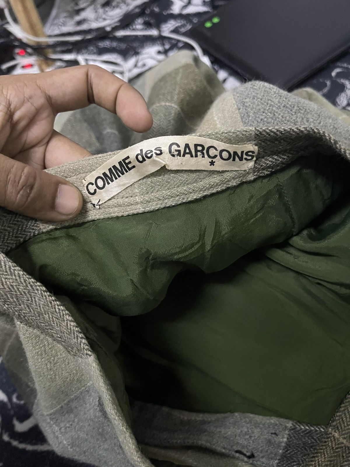 Comme des Garcons 80s COMME DES GARCONS TARTAN CHECKED OPEN LEG WOOL PANT Size 22" - 16 Thumbnail