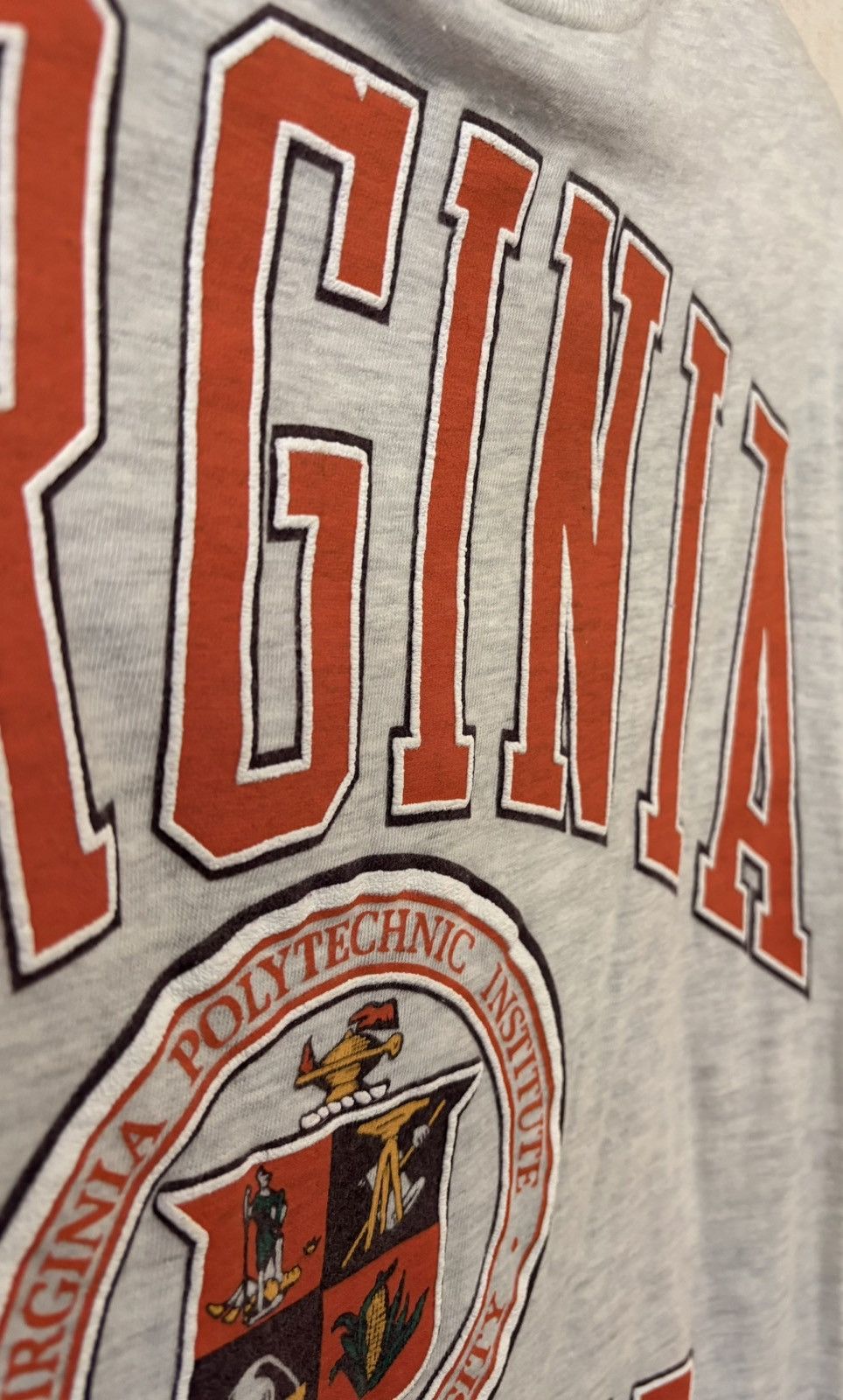 Vintage 1990s Virginia Tech Collegiate Graphic Puff Print Tee Size US L / EU 52-54 / 3 - 4 Thumbnail