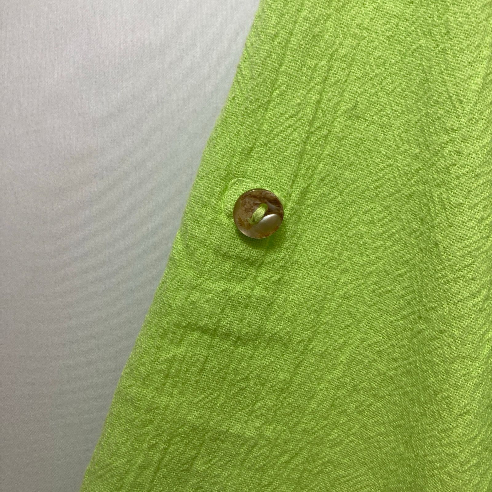 Other Dunes Lime Green Shell Button Long Shirt Textured Blouse Top Size L / US 10 / IT 46 - 6 Thumbnail