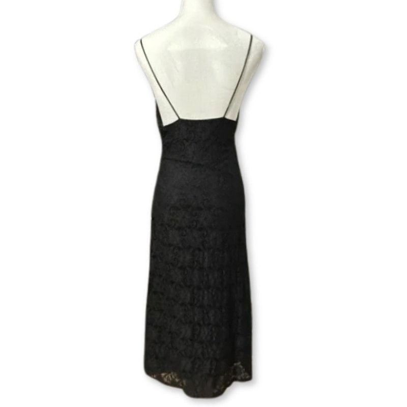 NSR Midi Dress Floral Sweetheart Neckline Sleeveless Lace M