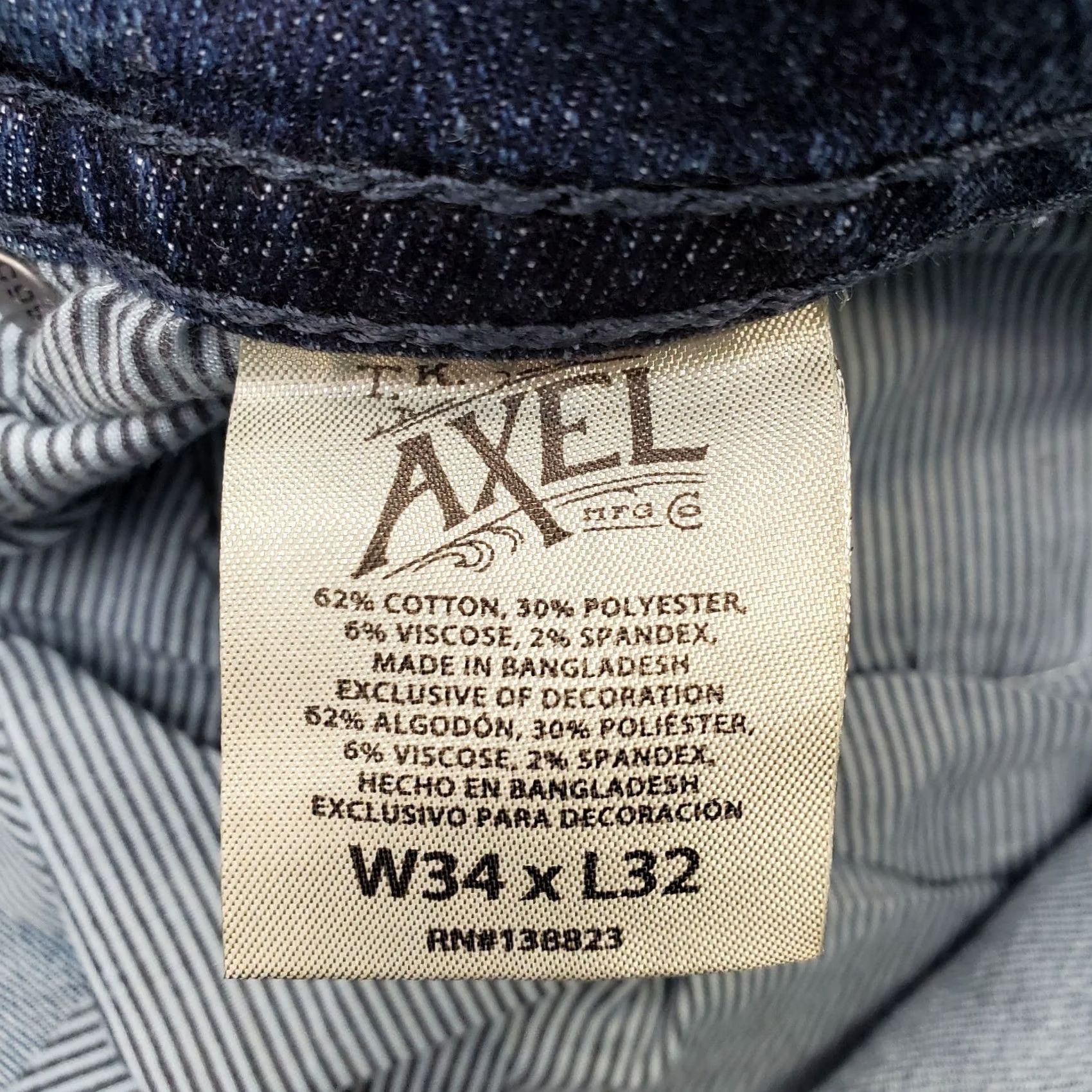 Vintage Axel Mens Jeans Main Point: Slim Boot Jeans Mens 34x32 Blue Stretch Contrast Stitch Dark Stitch Pocket Shirt? Size US 34 / EU 50 - 7 Thumbnail