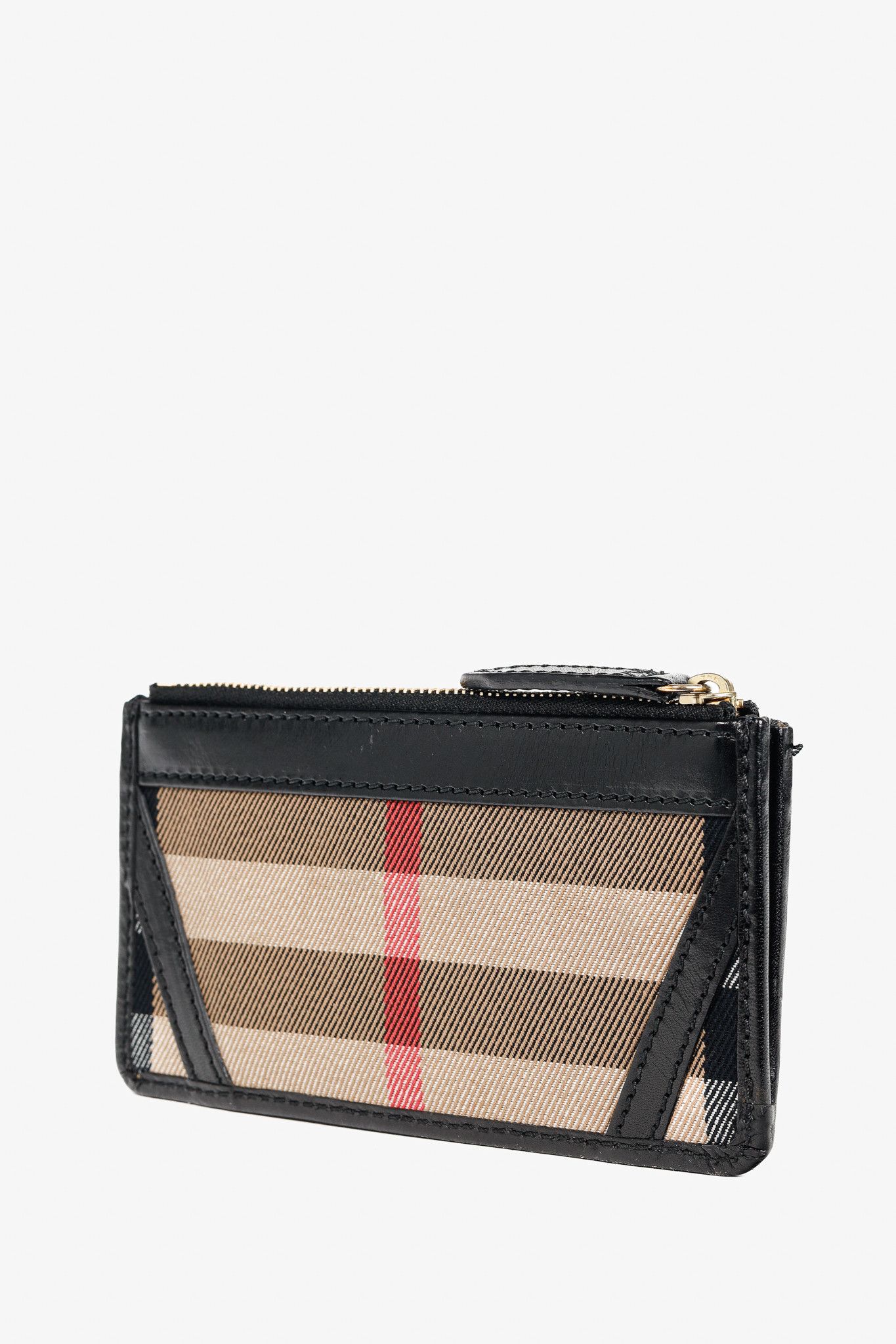 Burberry Burberry Nova Check Canvas Black-Leather-Trim Wallet Size ONE SIZE - 3 Thumbnail