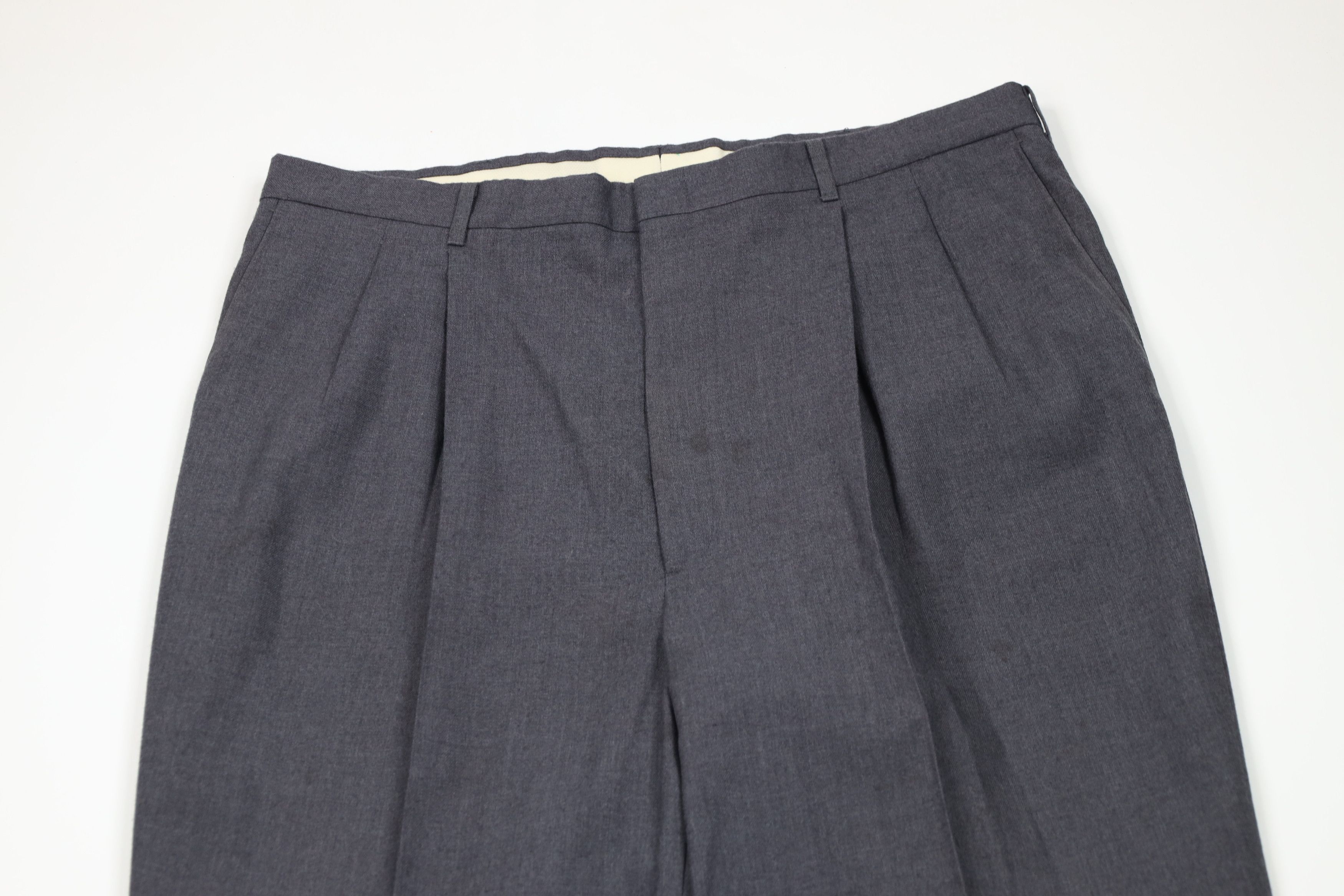Vintage Vintage 70s Streetwear Worsted Wool Blend Wide Leg Pants USA Size US 38 / EU 54 - 2 Thumbnail