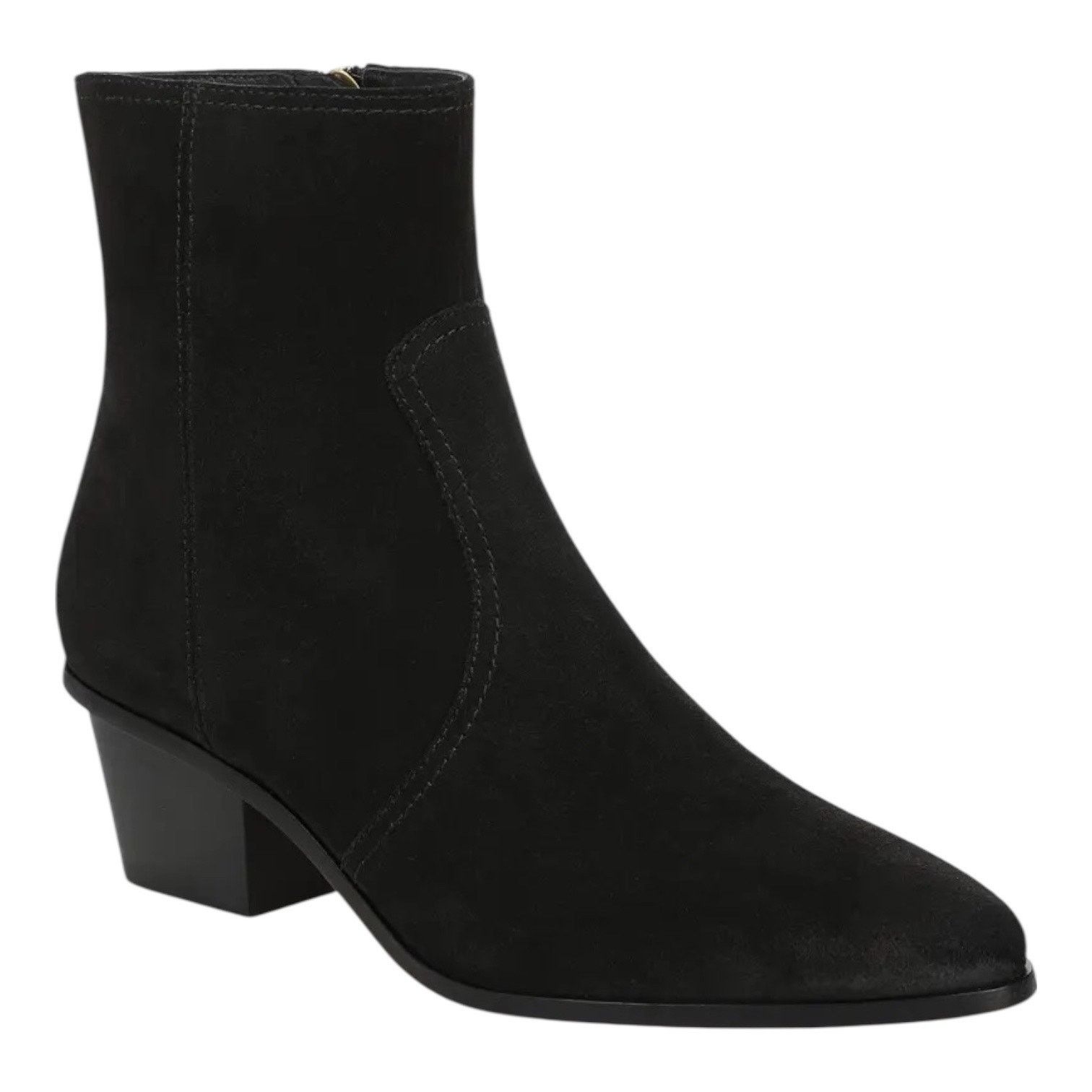 Veronica Beard Veronica Beard Ames Suede Block Heel Ankle Boots Black 8M Size US 8 / IT 38 - 2 Thumbnail