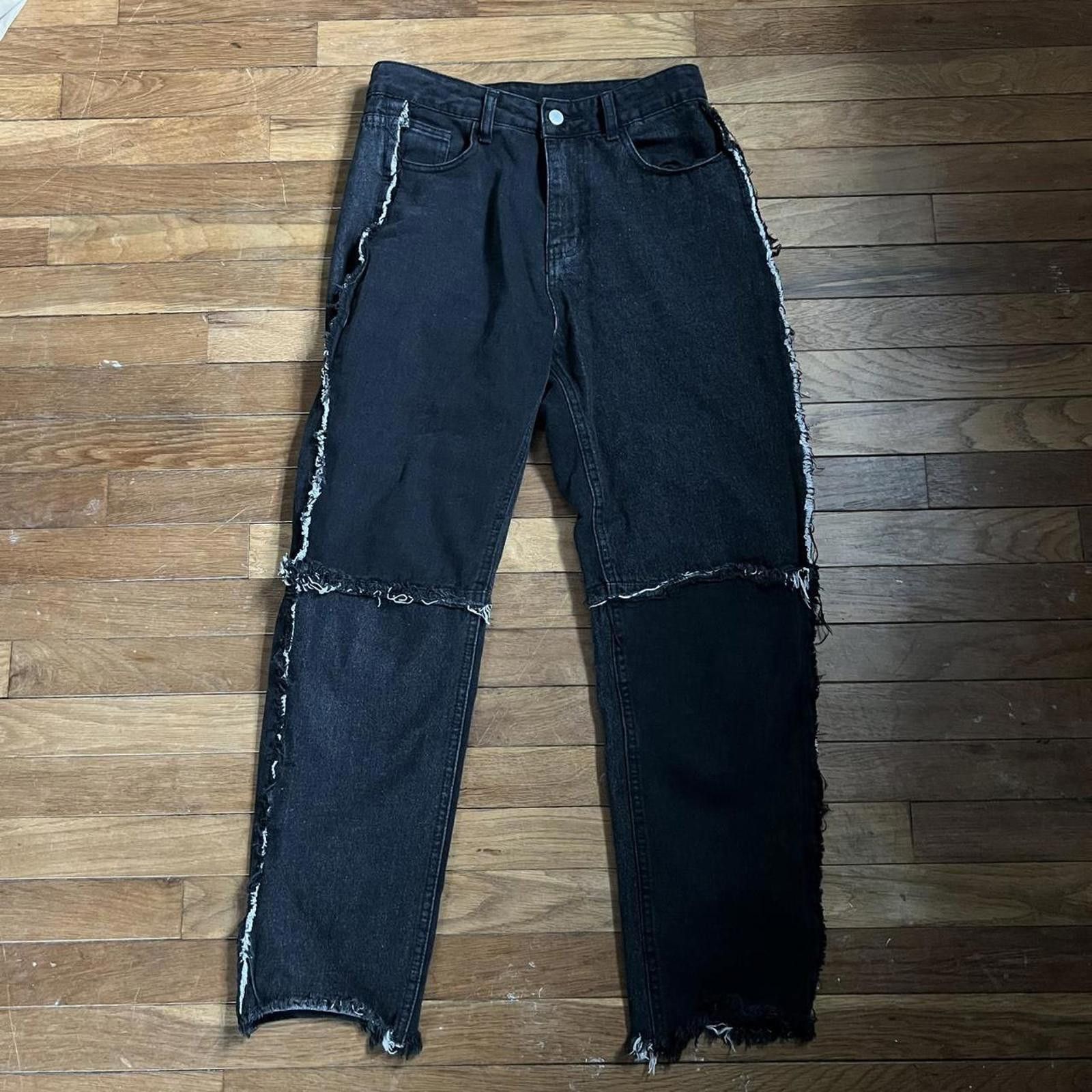 Shein SHEIN black grungy patchwork jeans Size 30" / US 8 / IT 44 - 2 Thumbnail
