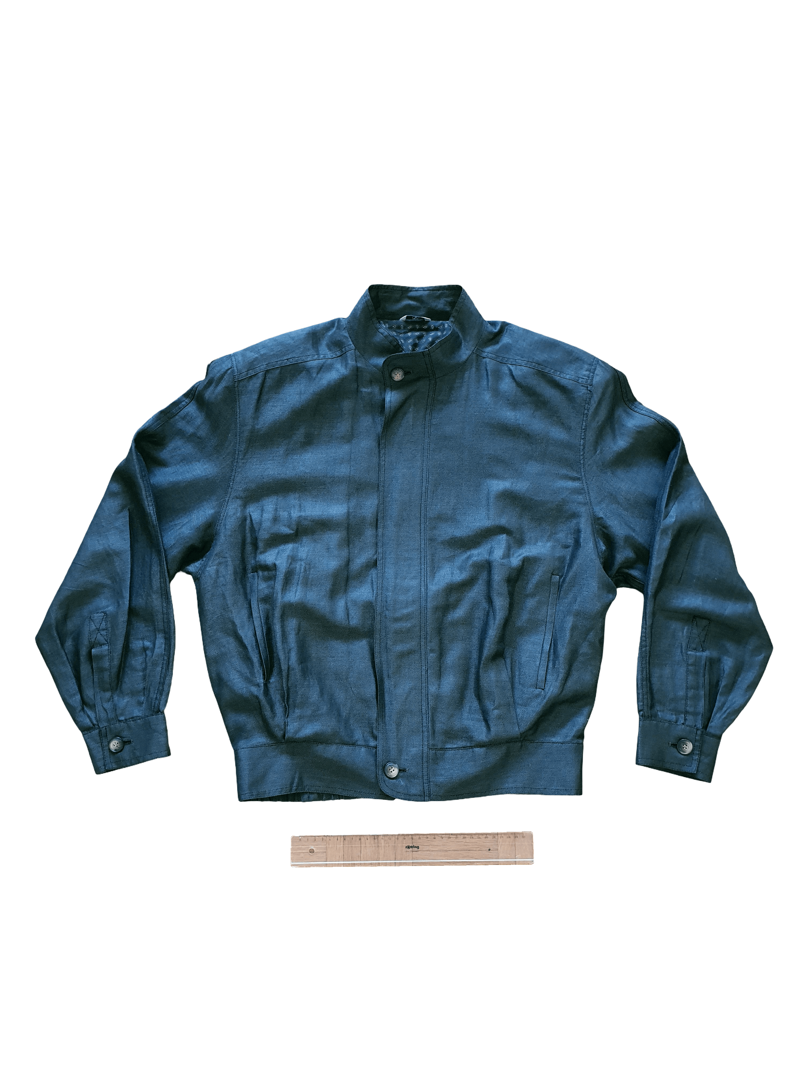 Valentino Vintage (1980s) UOMO Lightweight Linen Bomber Jacket Size US XL / EU 56 / 4 - 1 Thumbnail