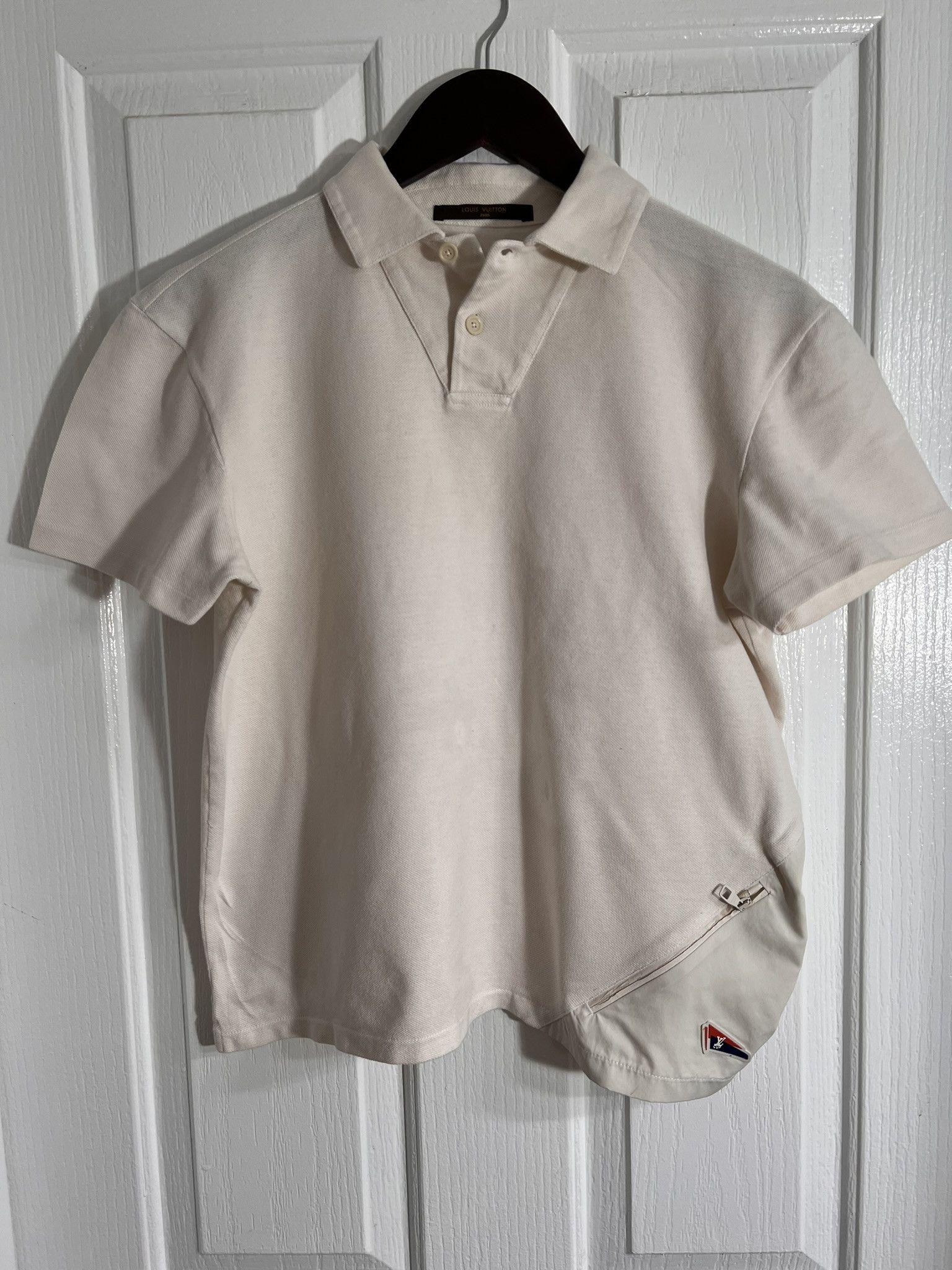 Louis Vuitton LOUIS VUITTON Short Sleeve Polo Shirt Pocket White Small Size S / US 4 / IT 40 - 1 Thumbnail