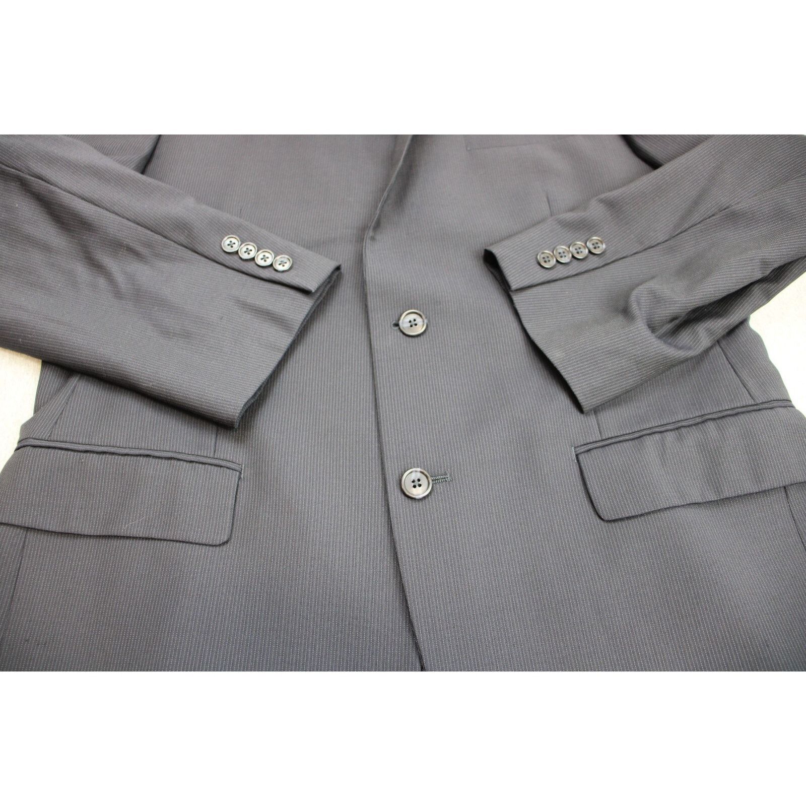 Calvin Klein Calvin Klein Blazer Men's 42R Navy Blue Wool Single Breasted Size 42R - 6 Thumbnail