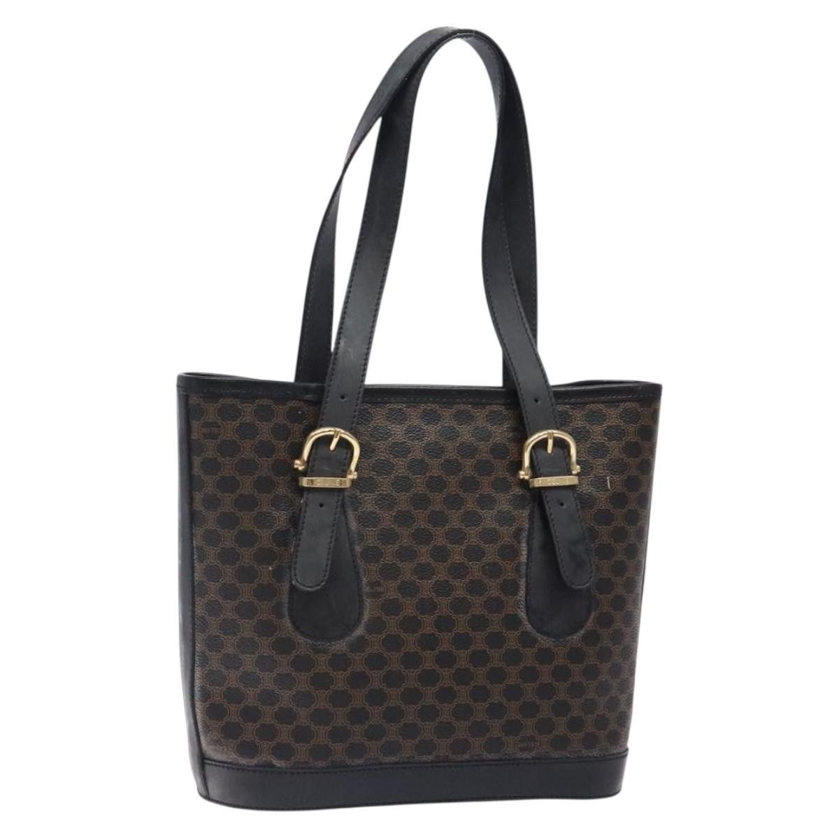 Celine CELINE Macadam Canvas Tote Bag Pvc Leather Black Gold Size ONE SIZE - 1 Thumbnail