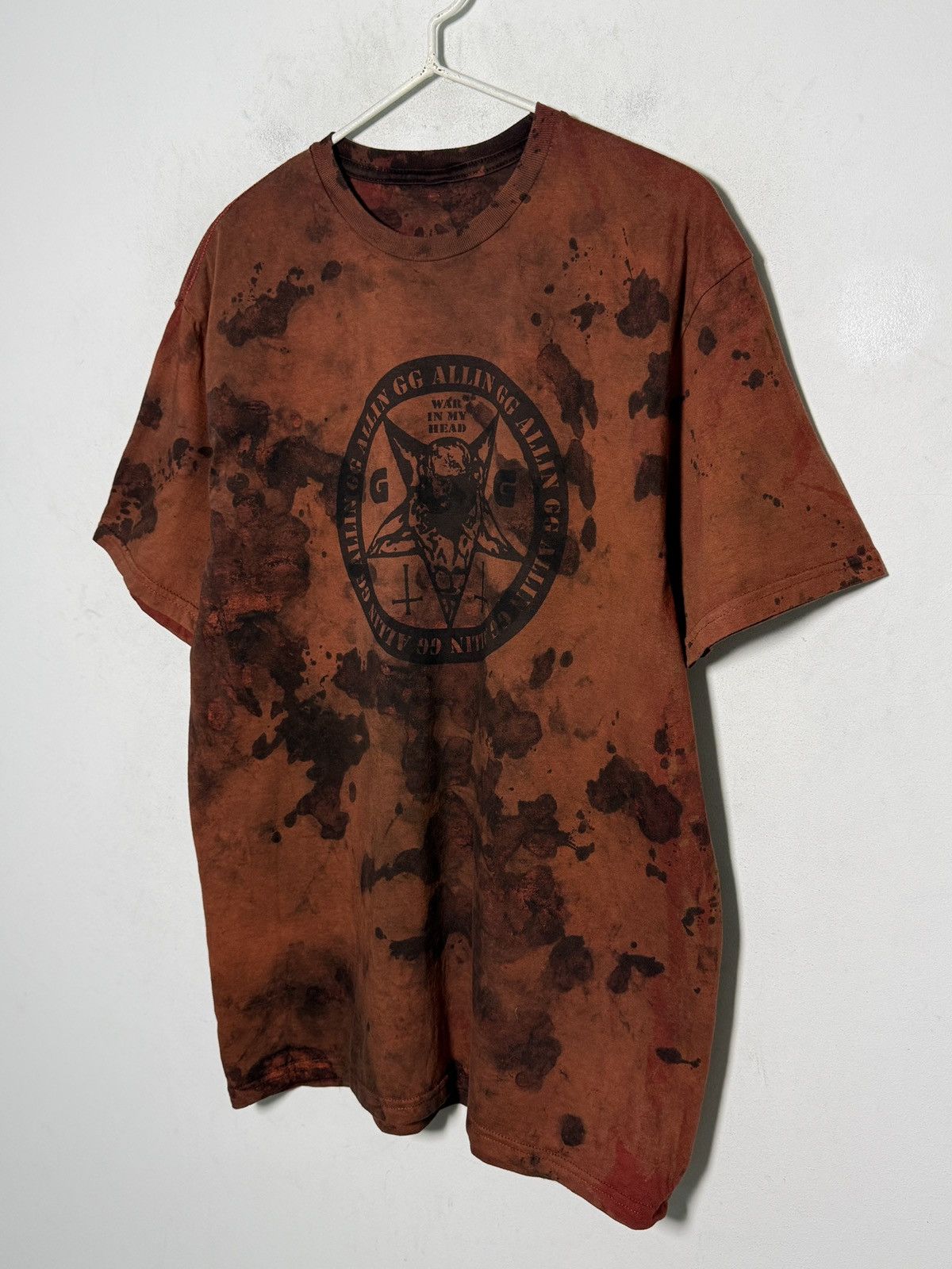 Band Tees GG Allin graphic tee with custom hand dyed treatment. Size US L / EU 52-54 / 3 - 2 Thumbnail