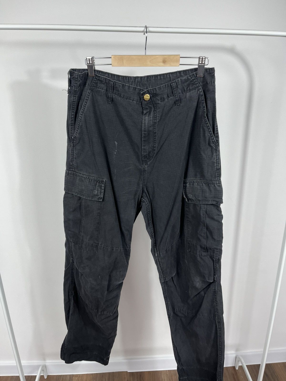 Carhartt Cargo Pants W30 L32 Distressed Black Workwear