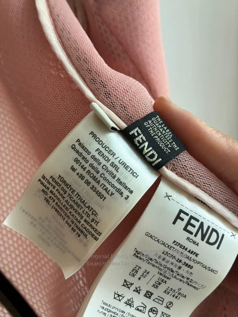 Fendi Fendi Pink Mesh Jacket with Classic Four Pockets. 100% Pol Size XXS / US 00 / IT 34 - 6 Thumbnail