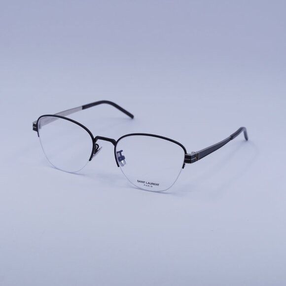 Saint Laurent Paris Saint Laurent SL M64 002 Eyeglasses Black/Silver 52mm Size ONE SIZE - 8 Thumbnail