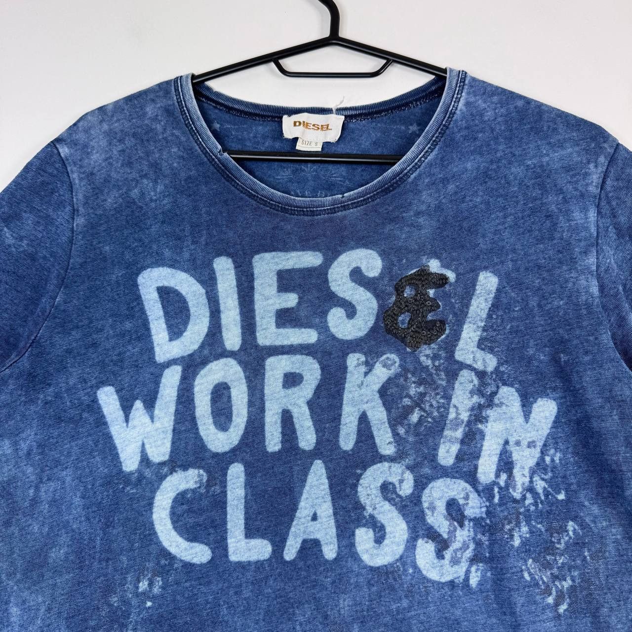 Diesel Diesel Graphic T-Shirt Blue Acid Wash Vintage Style Size S Size US S / EU 44-46 / 1 - 2 Thumbnail