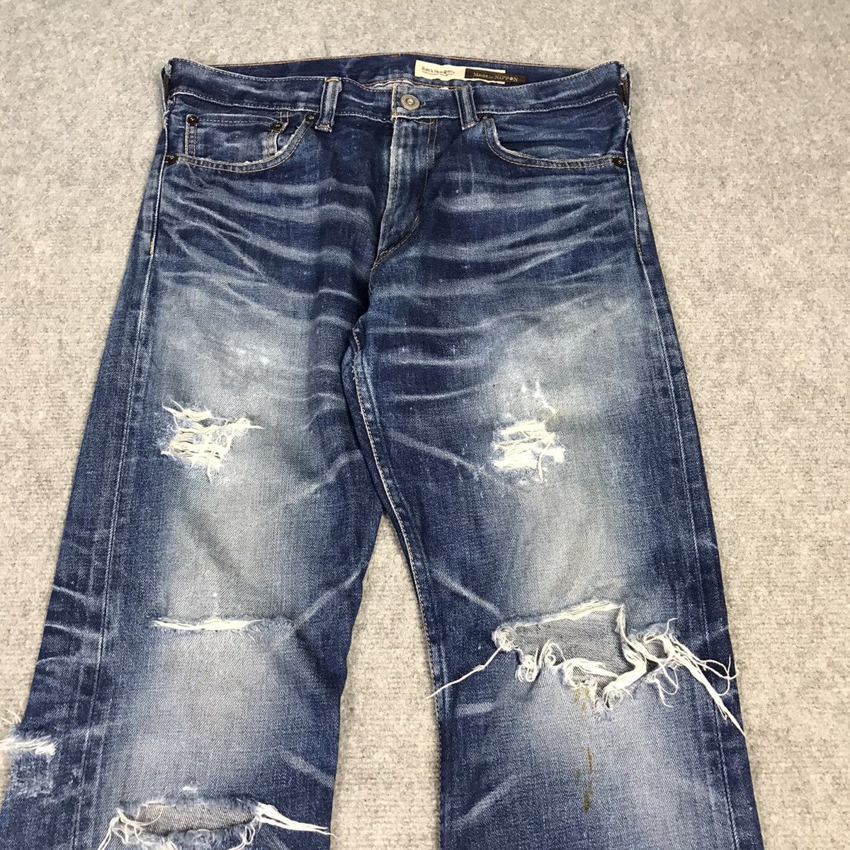Japanese Brand DISTRESSED DENIM BACK NUMBER JAPAN JEANS PANTS Size US 31 - 3 Thumbnail