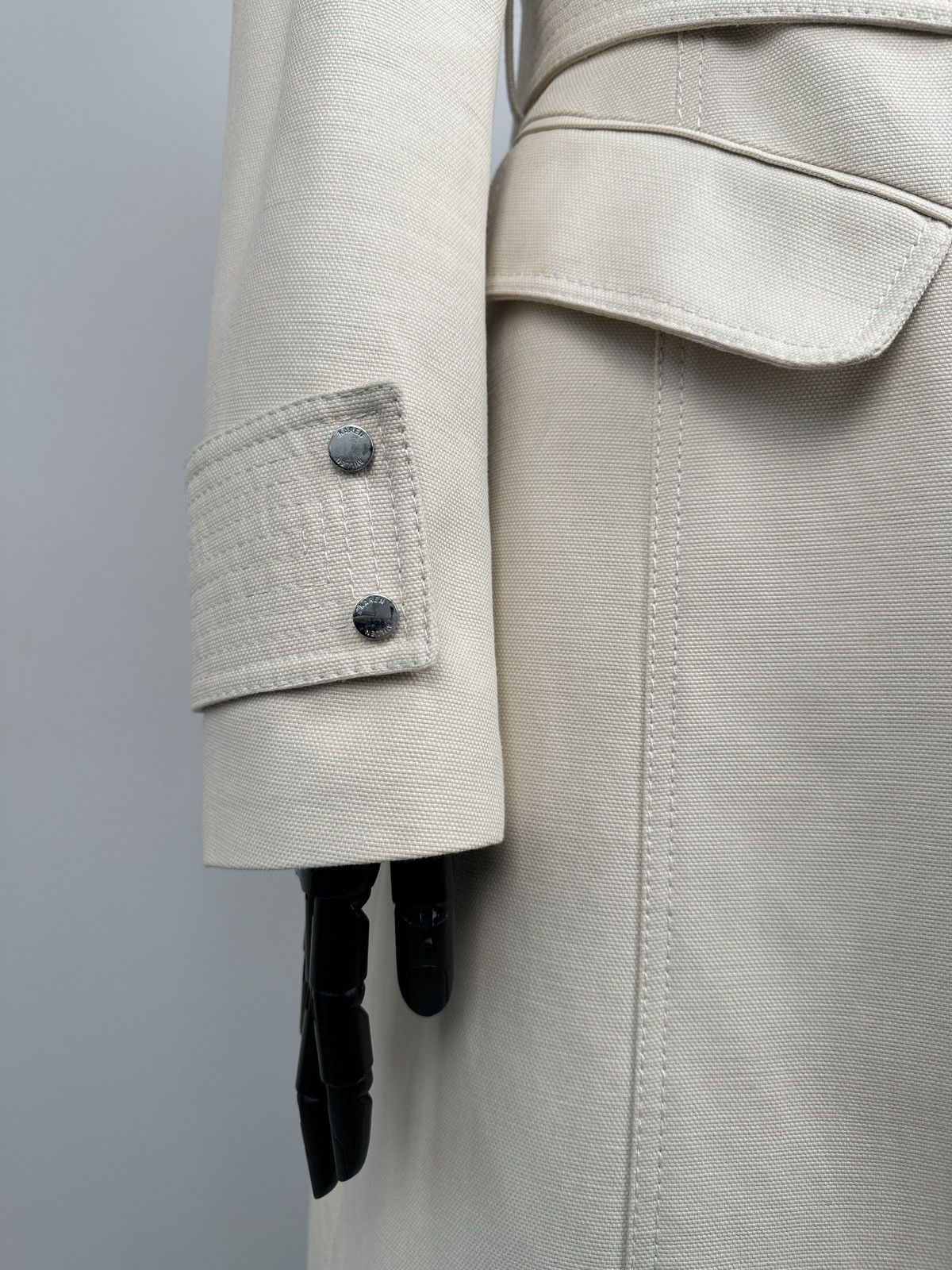 Karen Millen KAREN MILLEN Trench Coat Mac Asymmetrical Ivory Jacket UK 14 Size L / US 10 / IT 46 - 9 Thumbnail