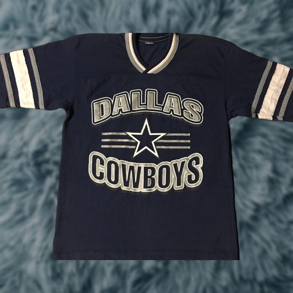 NFL VINTAGE Dallas Cowboys 90s Faded Striped Jersey Shirt S Blue Football NFL Grunge 80s 00s? Size US S / EU 44-46 / 1 - 1 Thumbnail