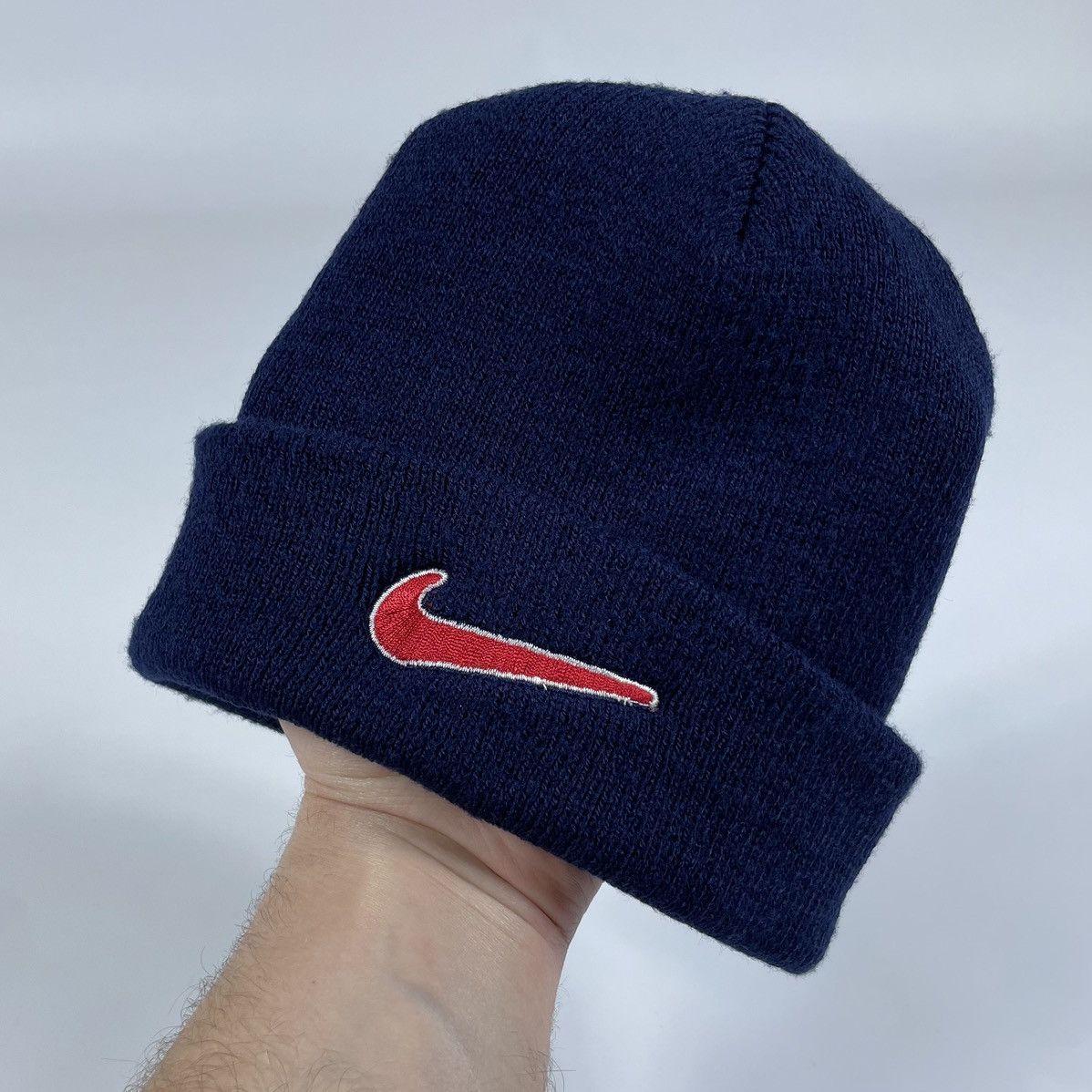 Nike Vintage 90s Nike Beanie Hat Center logo Size ONE SIZE - 5 Thumbnail
