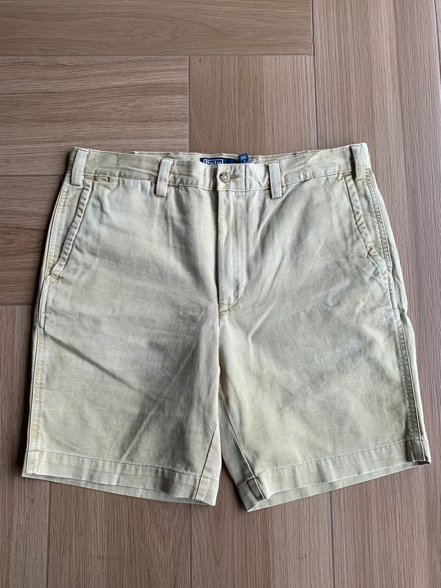Polo Ralph Lauren Polo Ralph Lauren Washed Distressed Chino Shorts Size US 34 / EU 50 - 1 Thumbnail