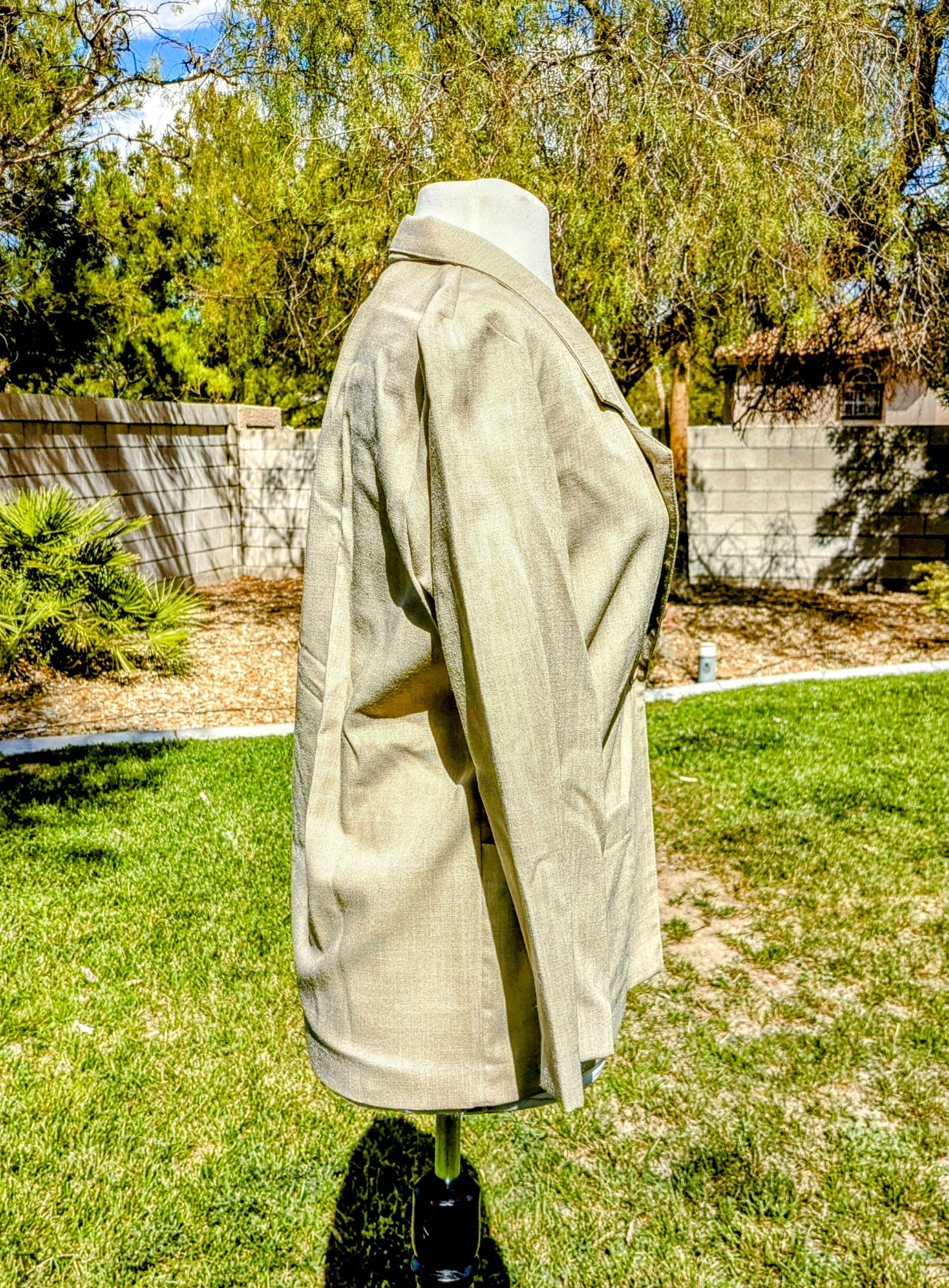 Designer VTG 1980's Briggs Petite Desert Tan Linen Jacket Pant Suit Size XS / US 0-2 / IT 36-38 - 3 Thumbnail