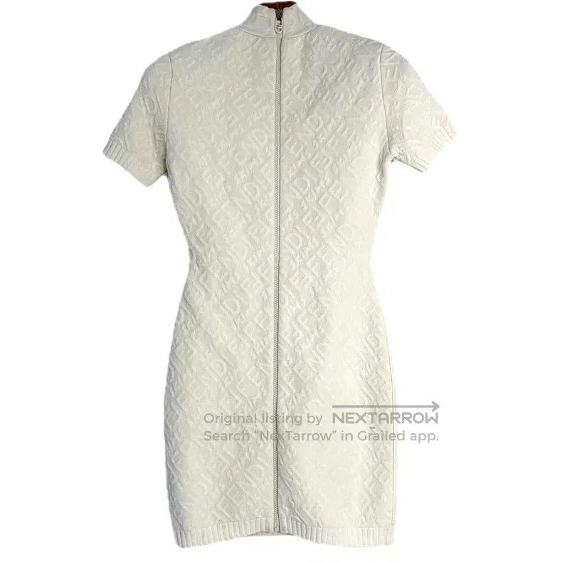 fendi white knit dress Fendi embossed logo knitted color-filter:black