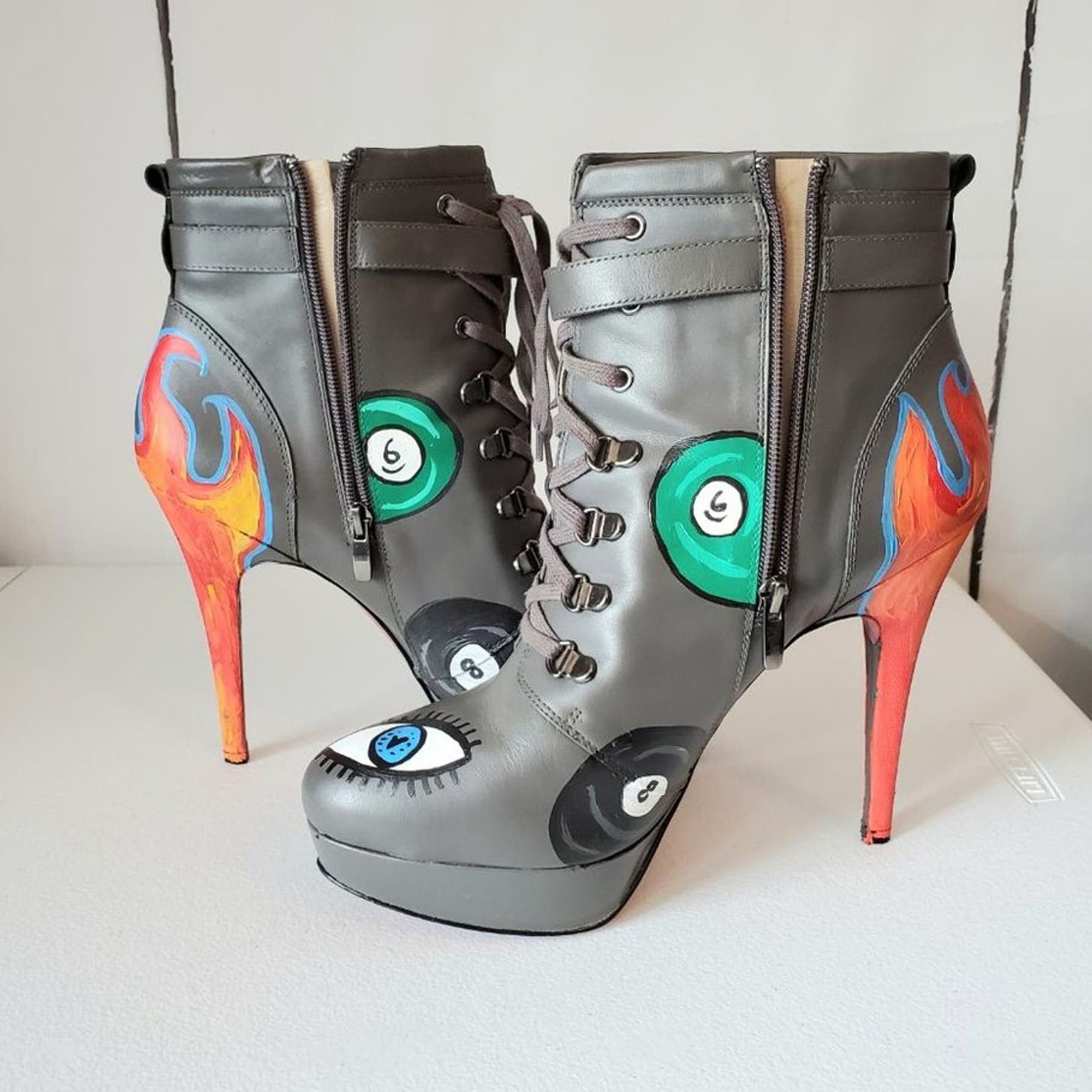 Other Paris Hilton Trinity Custom Art Leather Stiletto Booties Size US 11 / IT 41 - 9 Thumbnail