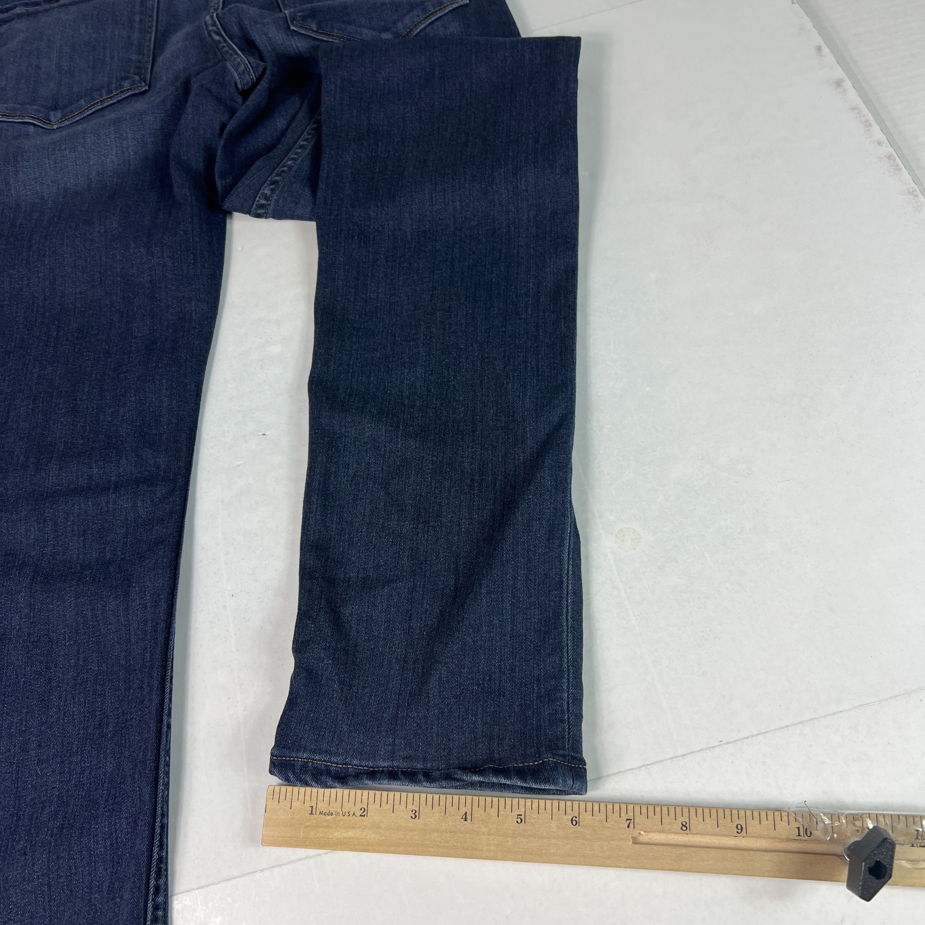 Paige Paige Jeans Lennox Slim Fit Straight Dark Blue Stretch Denim Size US 28 / EU 44 - 12 Thumbnail