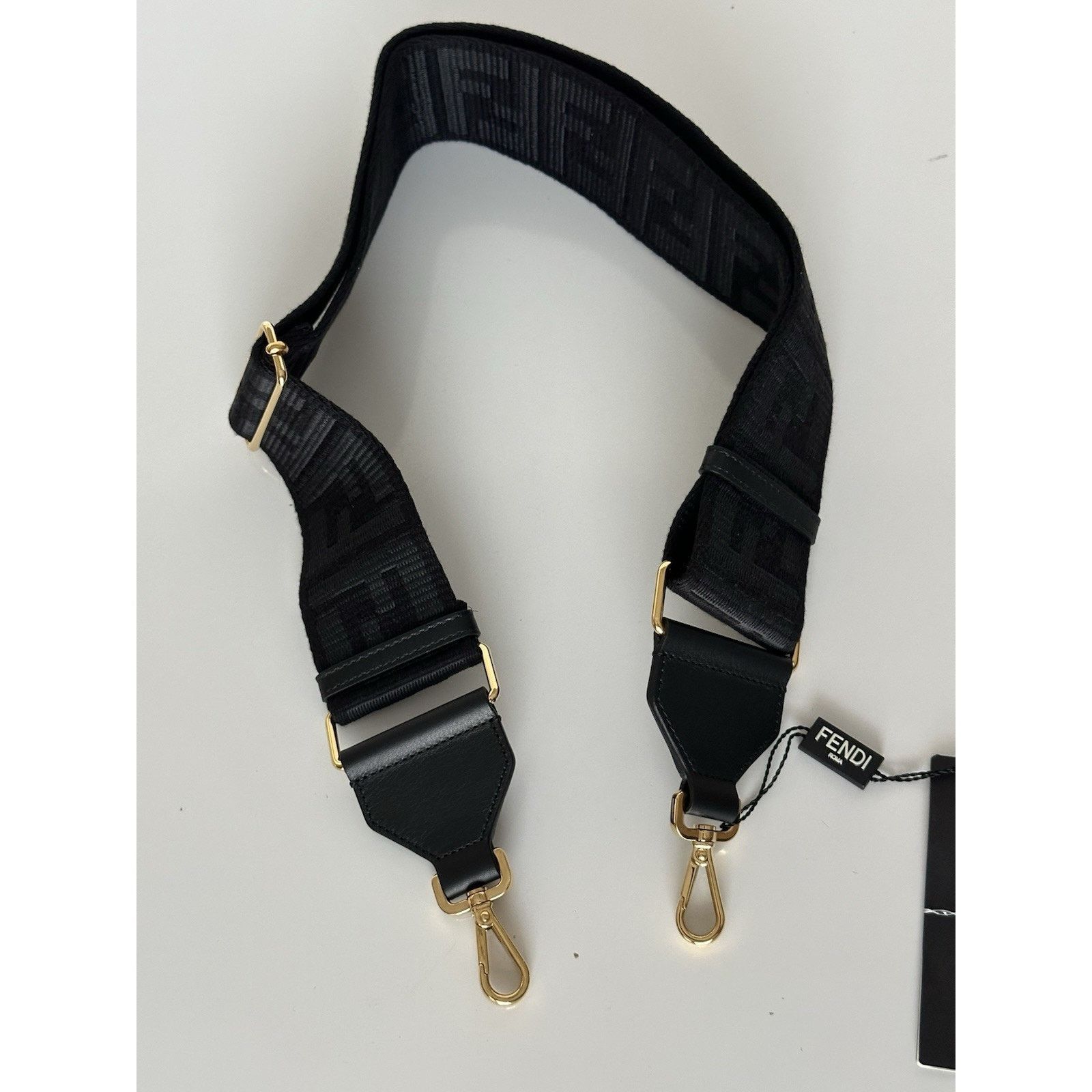 Fendi FENDI FF Logo Adjustable Strap Black Made in Italy NWT $1030 Size ONE SIZE - 7 Thumbnail