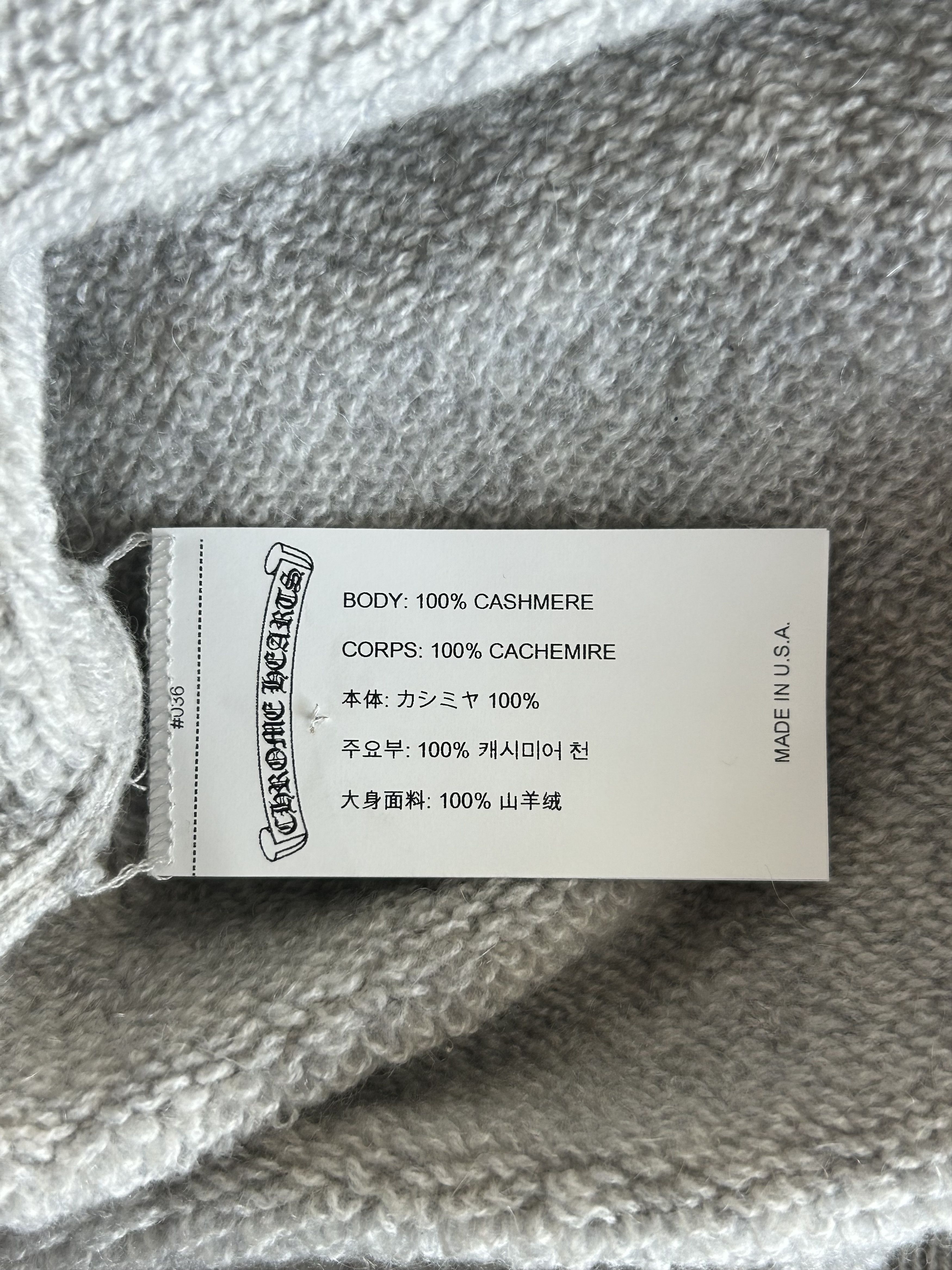 Chrome Hearts Chrome Hearts Grey & Black Embroidered Cashmere Sweater Size US XXL / EU 58 / 5 - 4 Thumbnail