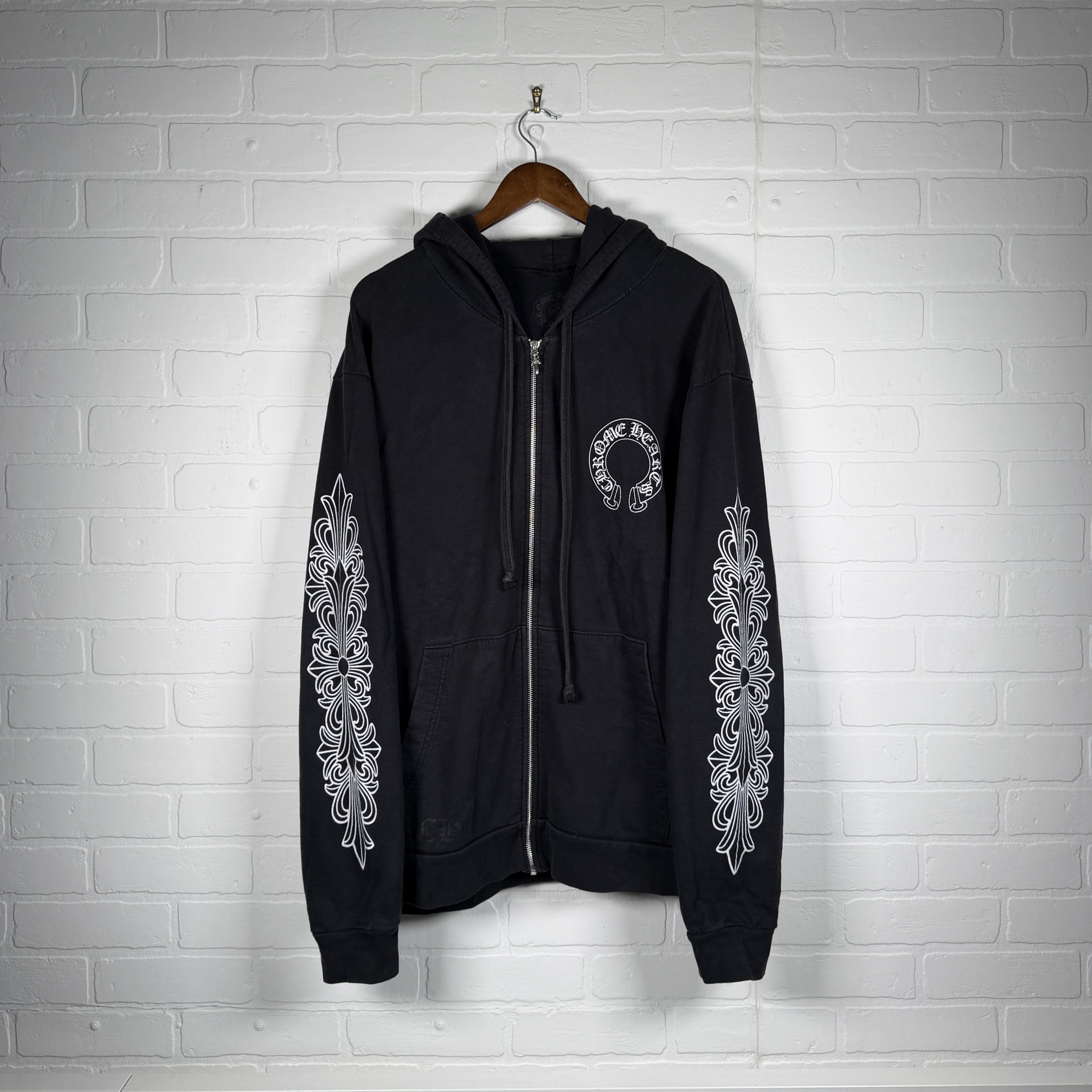 Chrome Hearts Horseshoe Floral Hoodie Black | Grailed