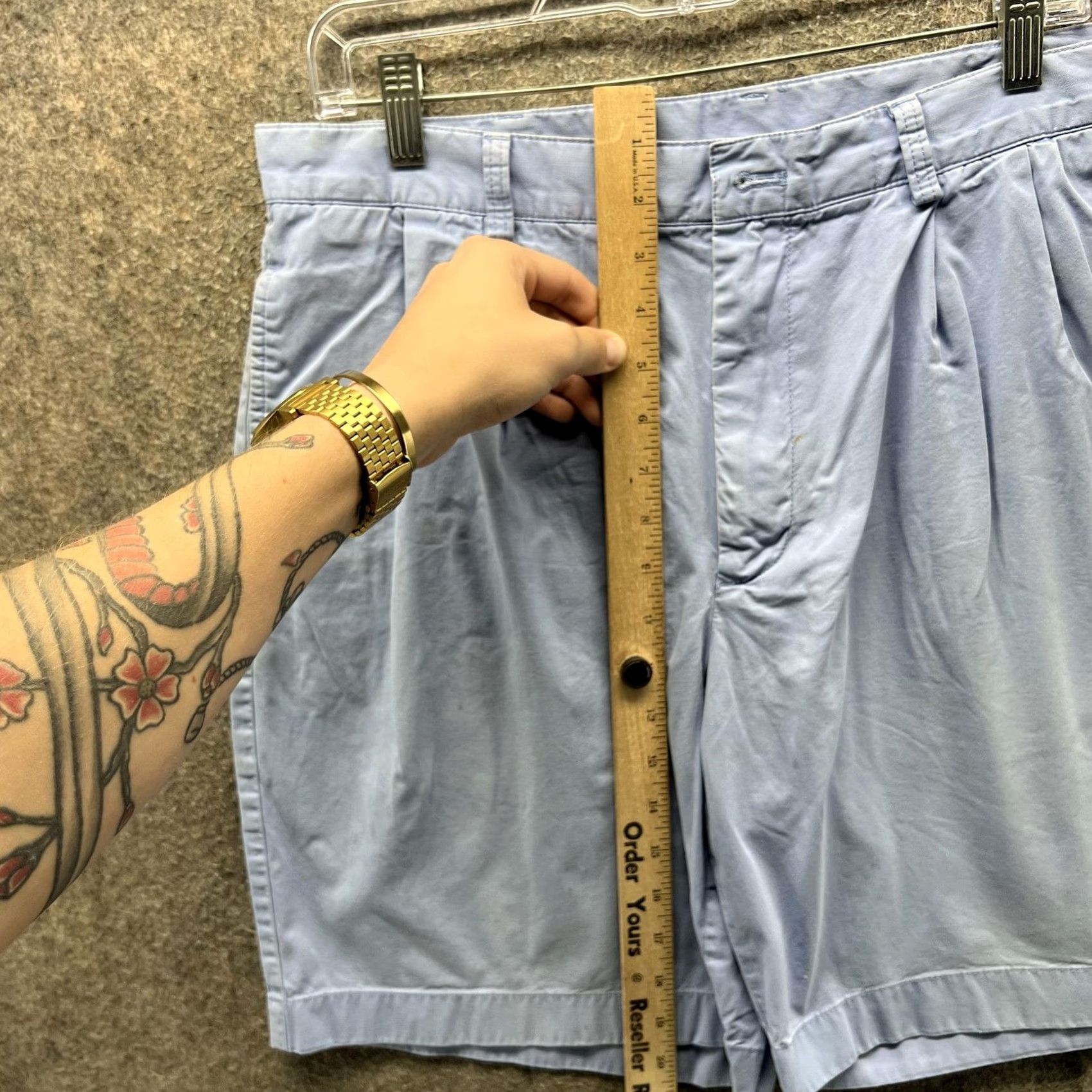 Brooks Brothers Brooks Brothers 346 Shorts Mens 36 Blue Pleated Chino Cotton Casual Summer Size US 36 / EU 52 - 4 Thumbnail