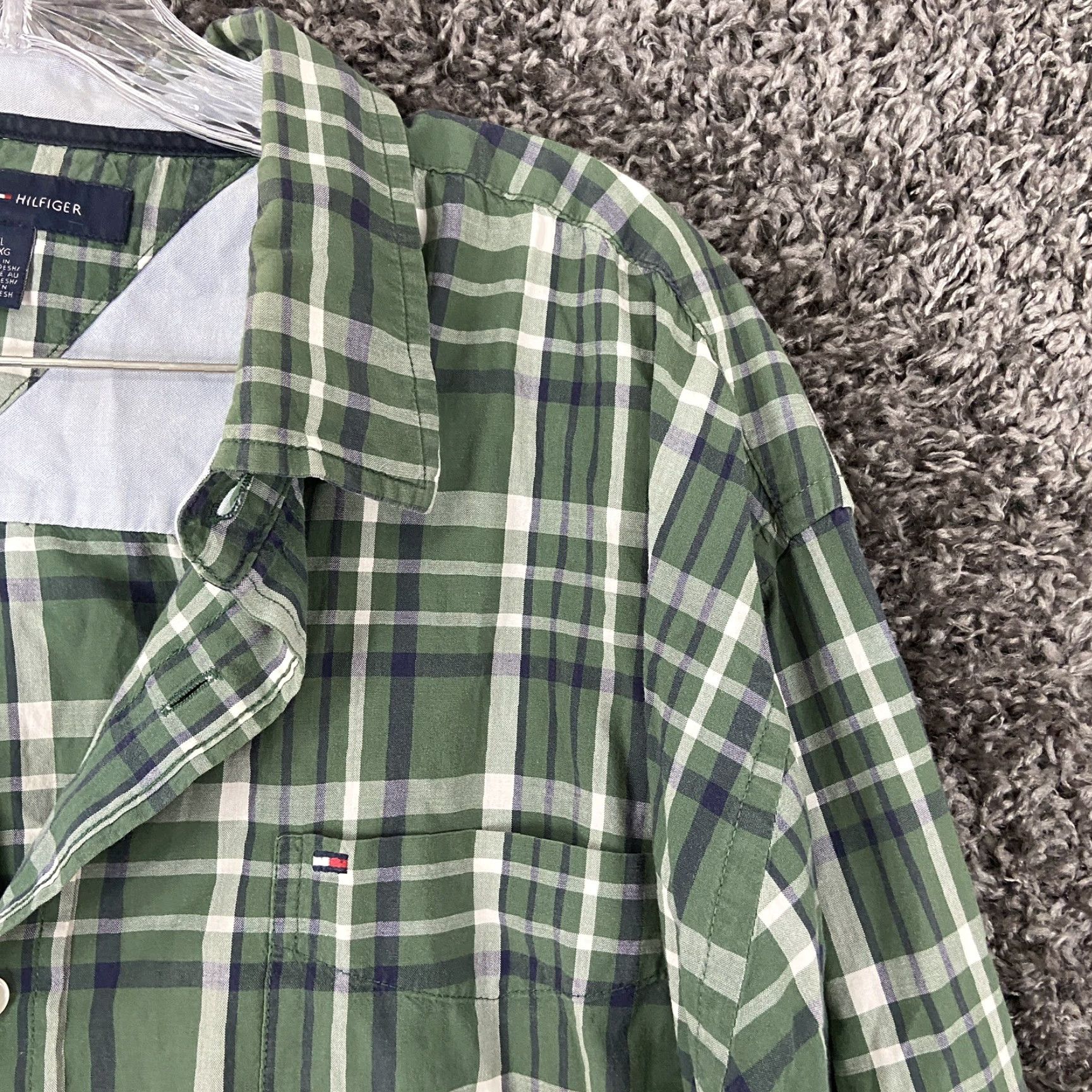 Tommy Hilfiger Tommy Hilfiger Shirt Men XL Green Plaid Button-Up Long Sleeve Mens Size US XL / EU 56 / 4 - 4 Thumbnail