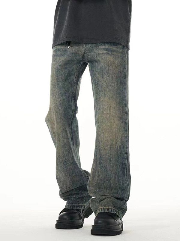 Jean Men's washed distressed blue flared jeans Size US 32 / EU 48 - 2 Thumbnail