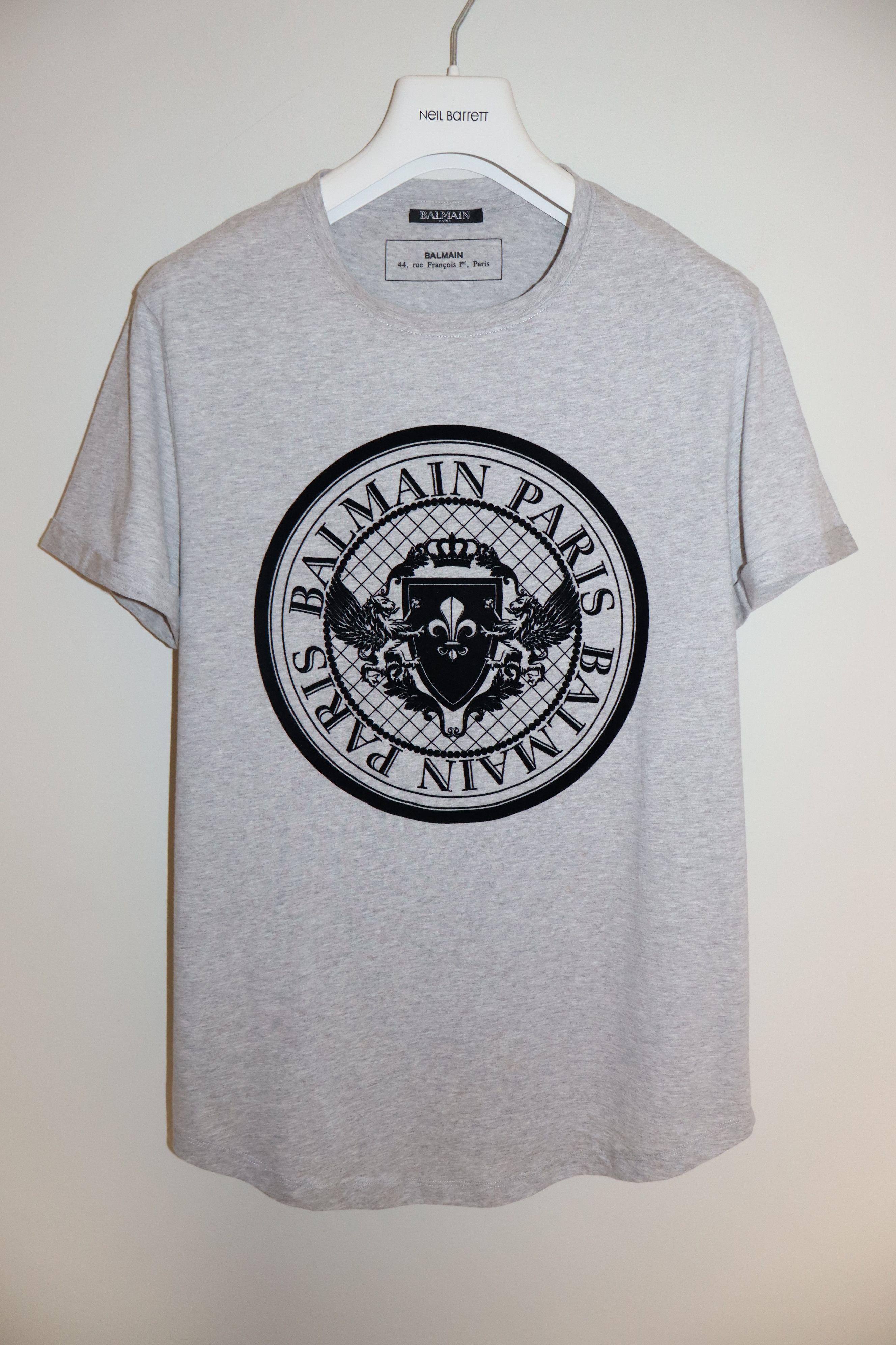 Balmain Brand new flock logo print t-shirt Size US M / EU 48-50 / 2 - 1 Thumbnail