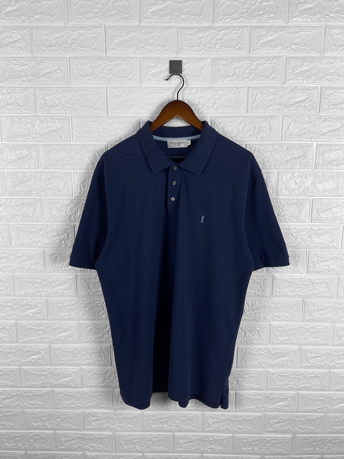Vintage Vintage Yves Saint Laurent logo polo t shirt Size US XL / EU 56 / 4 - 2 Thumbnail