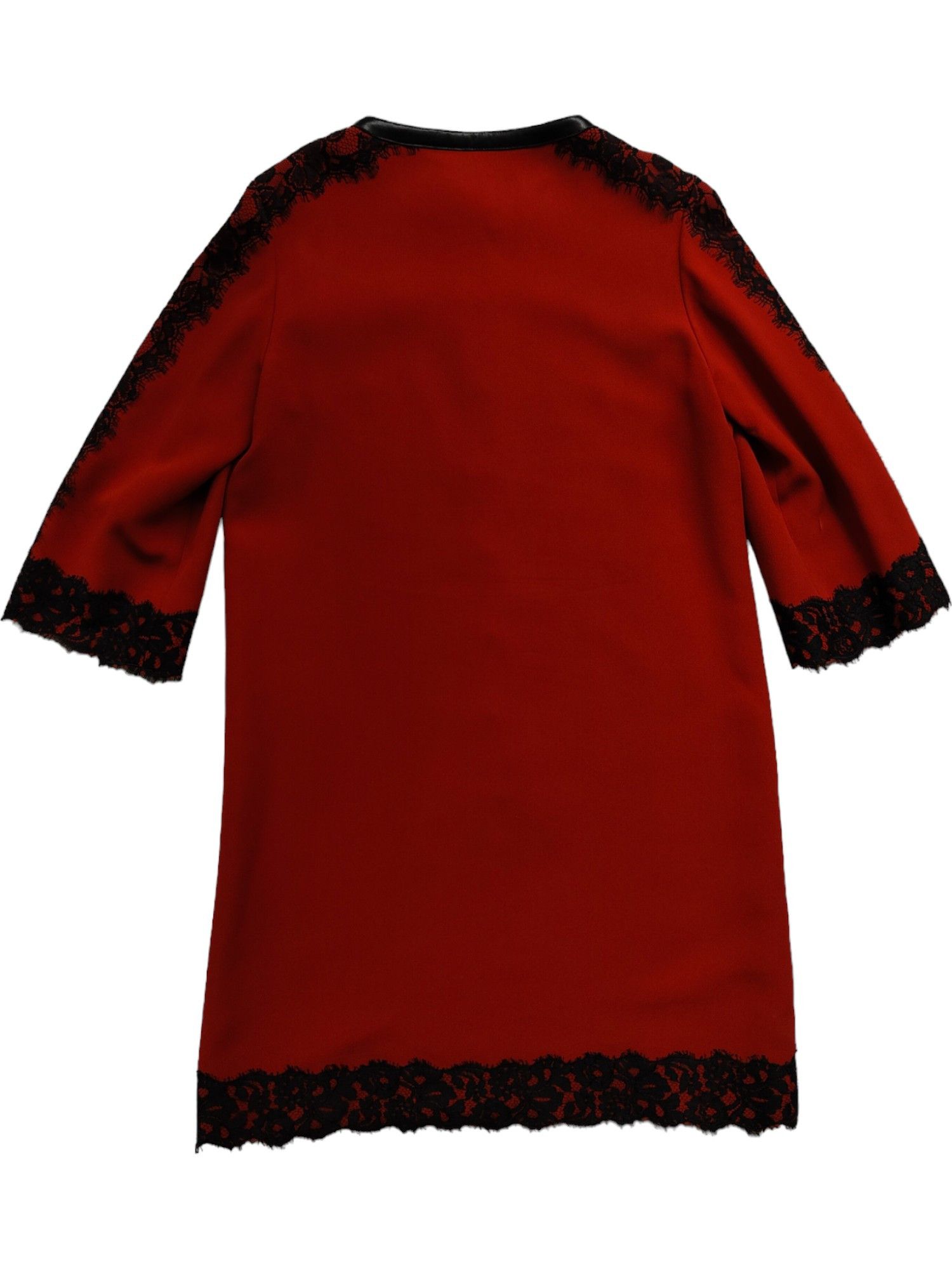 Other Red Knee Length Thin Dinner Jacket With Black Lace Details Size XS / US 0-2 / IT 36-38 - 2 Thumbnail