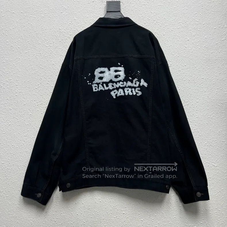 Balenciaga Balenciaga Double B Graffiti Splash Night Light Logo Denim Size US M / EU 48-50 / 2 - 2 Thumbnail