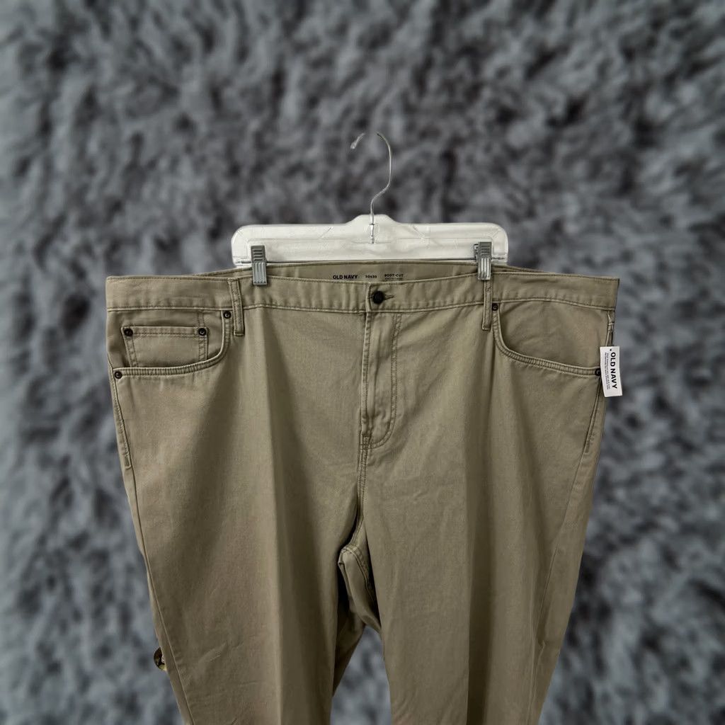 Old Navy VINTAGE Old Navy Boot Cut Pants Mens 50x30 Tan Khaki Built-In Tough NWT 5-Pocket Denim Cotton Casual Shirts? Size US 34 / EU 50 - 1 Thumbnail