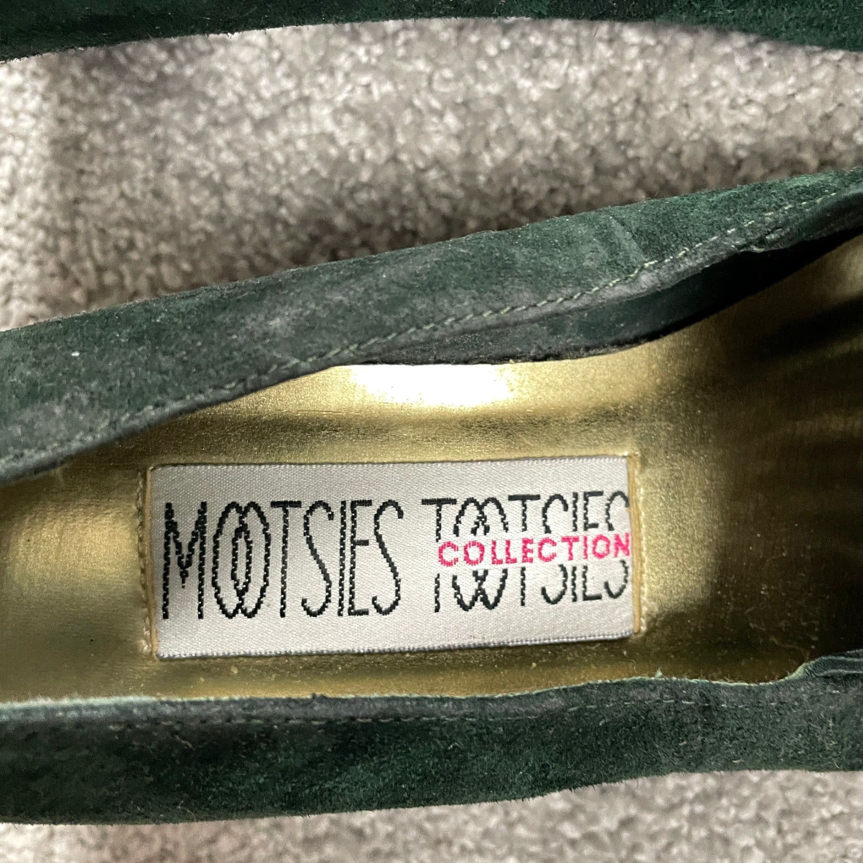Vintage VINTAGE Mootsies Tootsies Womens Slip On Loafer Shoes Size 6M Green Suede Leather 2" Block Heel Casual Dress Size US 6 / IT 36 - 5 Thumbnail