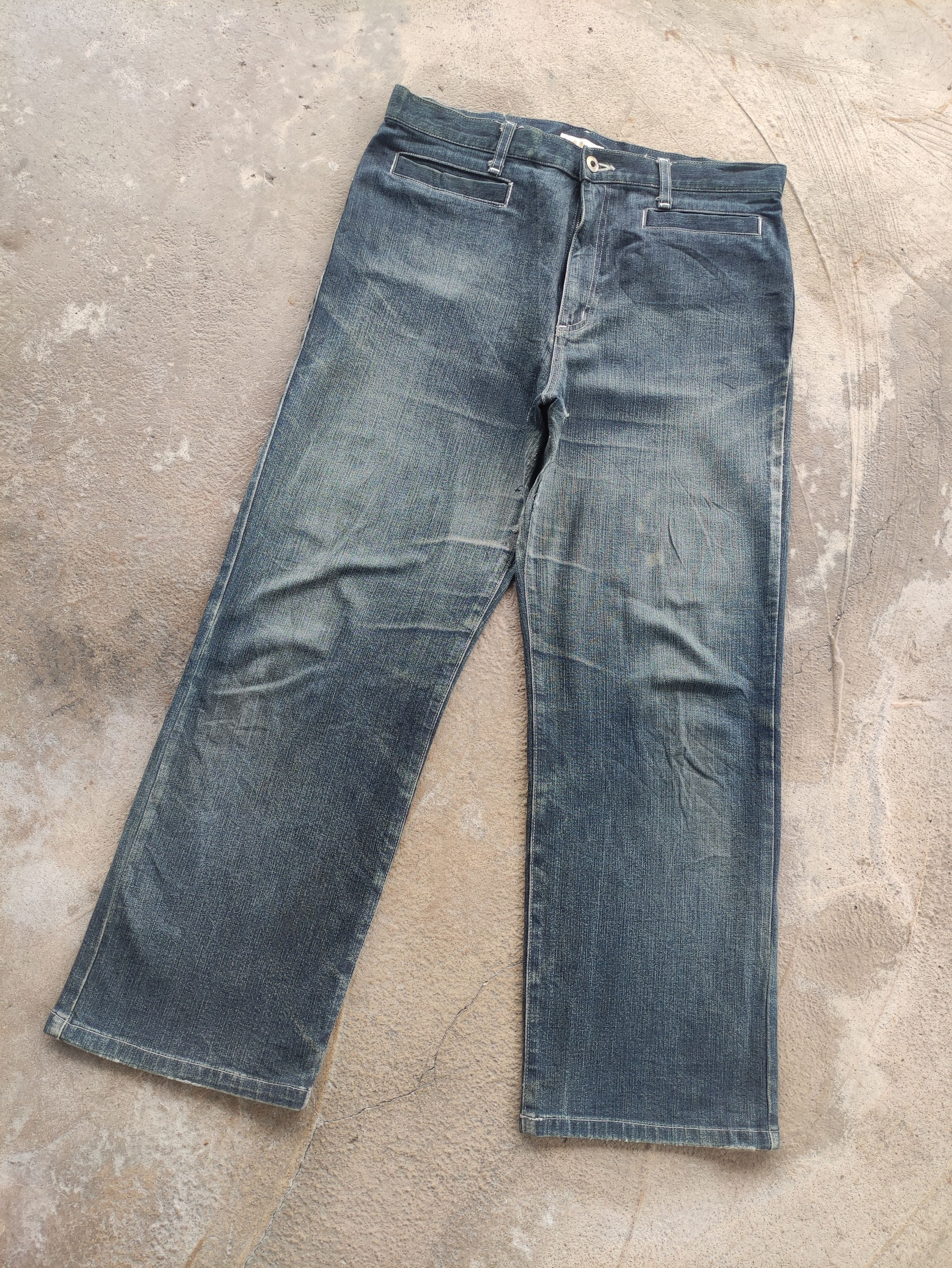 Japanese Brand Vintage Japanese Jean Distressed Faded Denim Size US 33 - 2 Thumbnail
