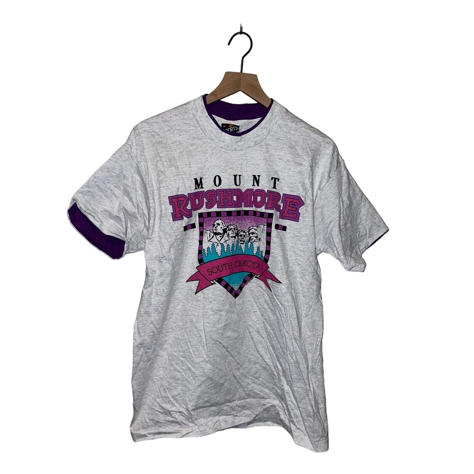 Signal Sport Vintage Mount Rushmore Shirt South Dakota Gray Purple Tee M Size US M / EU 48-50 / 2 - 1 Thumbnail