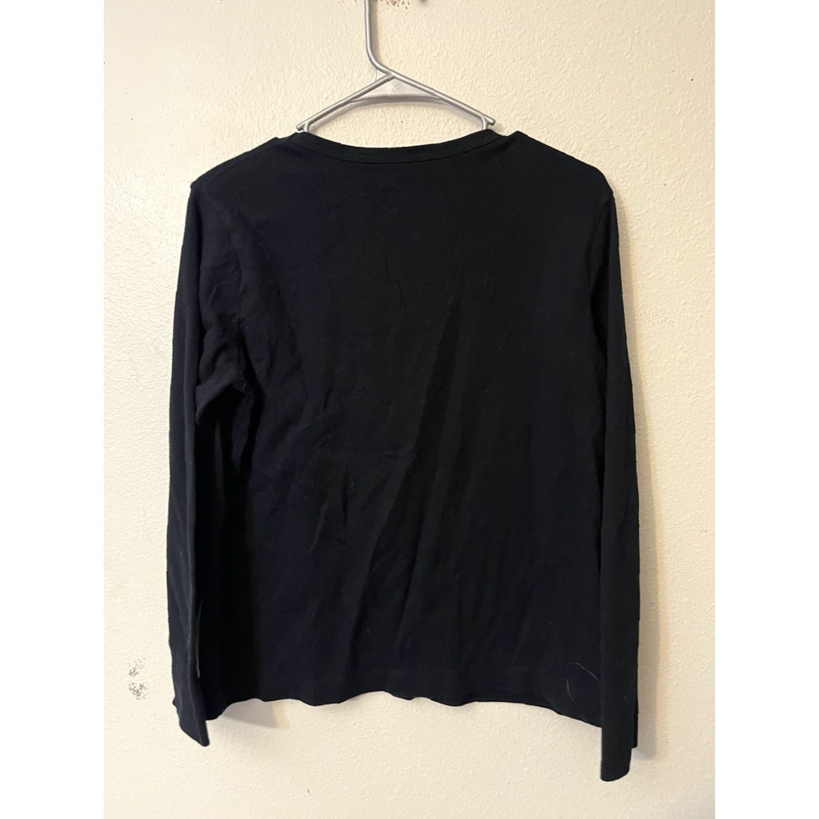Tommy Hilfiger Tommy Hilfiger T Shirt Womens Large Black Solid Short Sleeve Crew Neck 100% Cotton Jersey Logo Embroidered Classic Modern Size L / US 10 / IT 46 - 3 Thumbnail