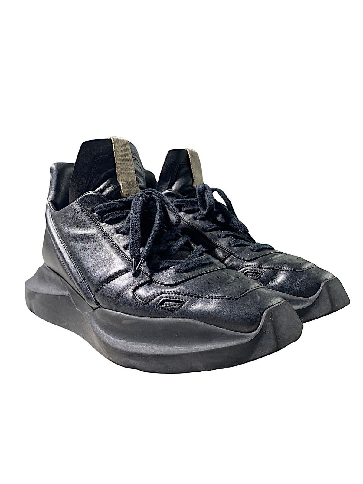 Rick Owens RickOwens Mainline Geth Runner Black Leather SS 21 Size US 10 / EU 43 - 1 Thumbnail