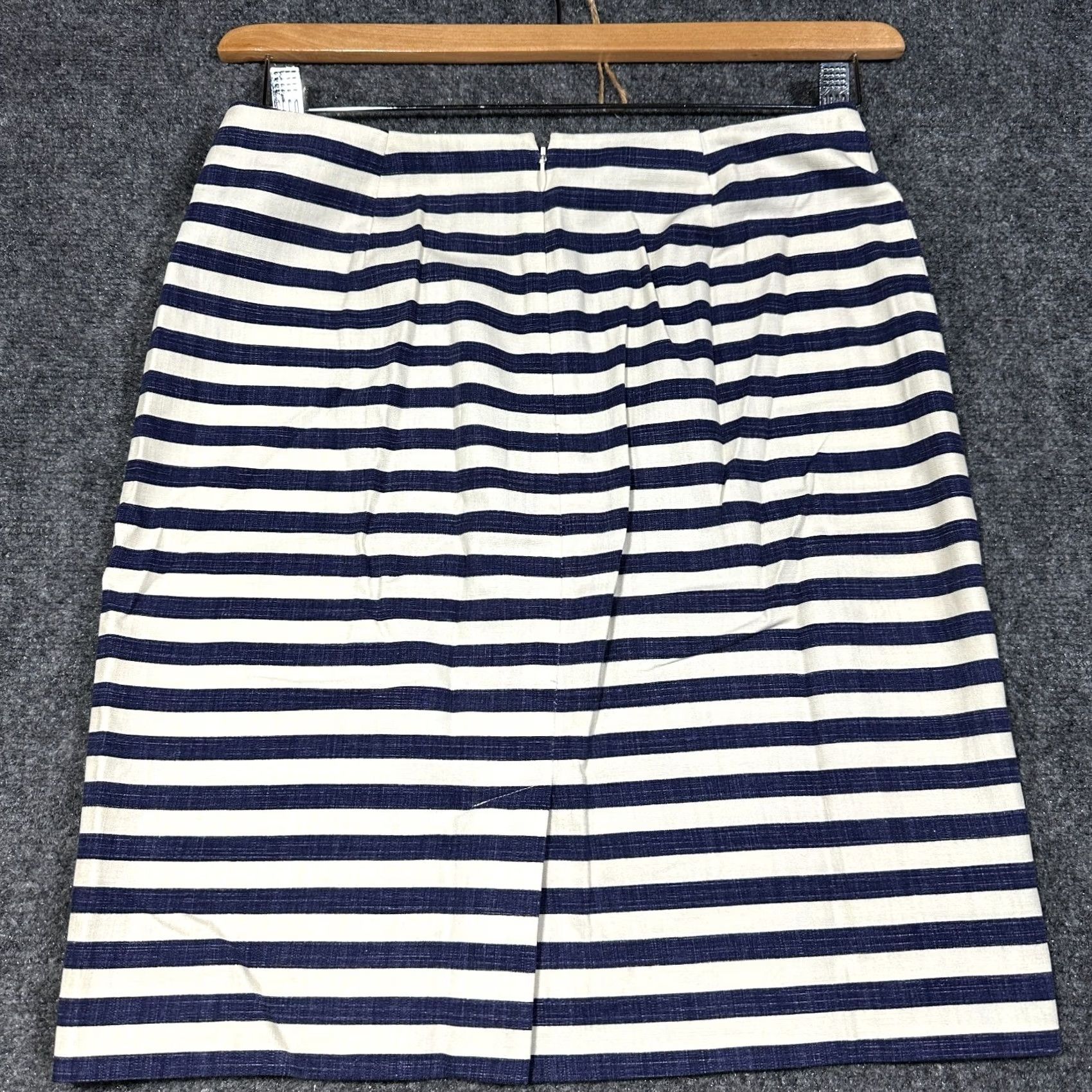 Talbots Talbots Skirt Womens 2 Petite Striped Midi Cotton Back Zip Vent Multicolor Small Careers? Size 26" / US 2 / IT 38 - 6 Thumbnail