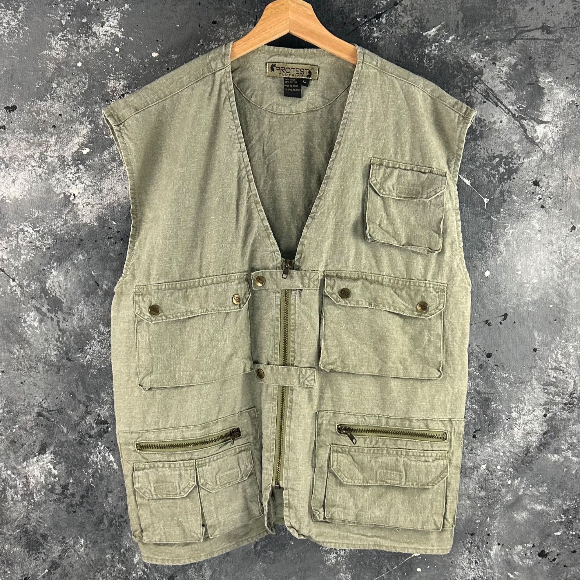 Vintage Vintage 90’s Protest Cargo vest Size US L / EU 52-54 / 3 - 1 Thumbnail
