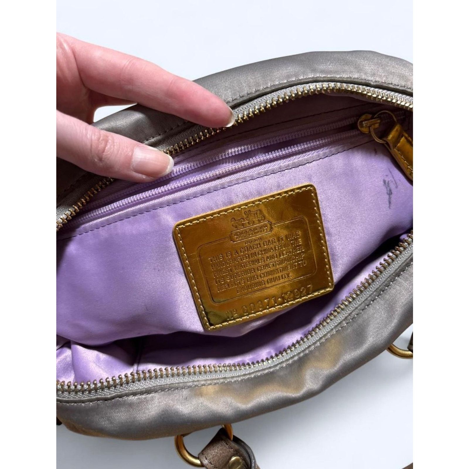 Coach Vintage 2000s Coach Amanda Top Handle Satin Satchel Bag Size ONE SIZE - 4 Thumbnail